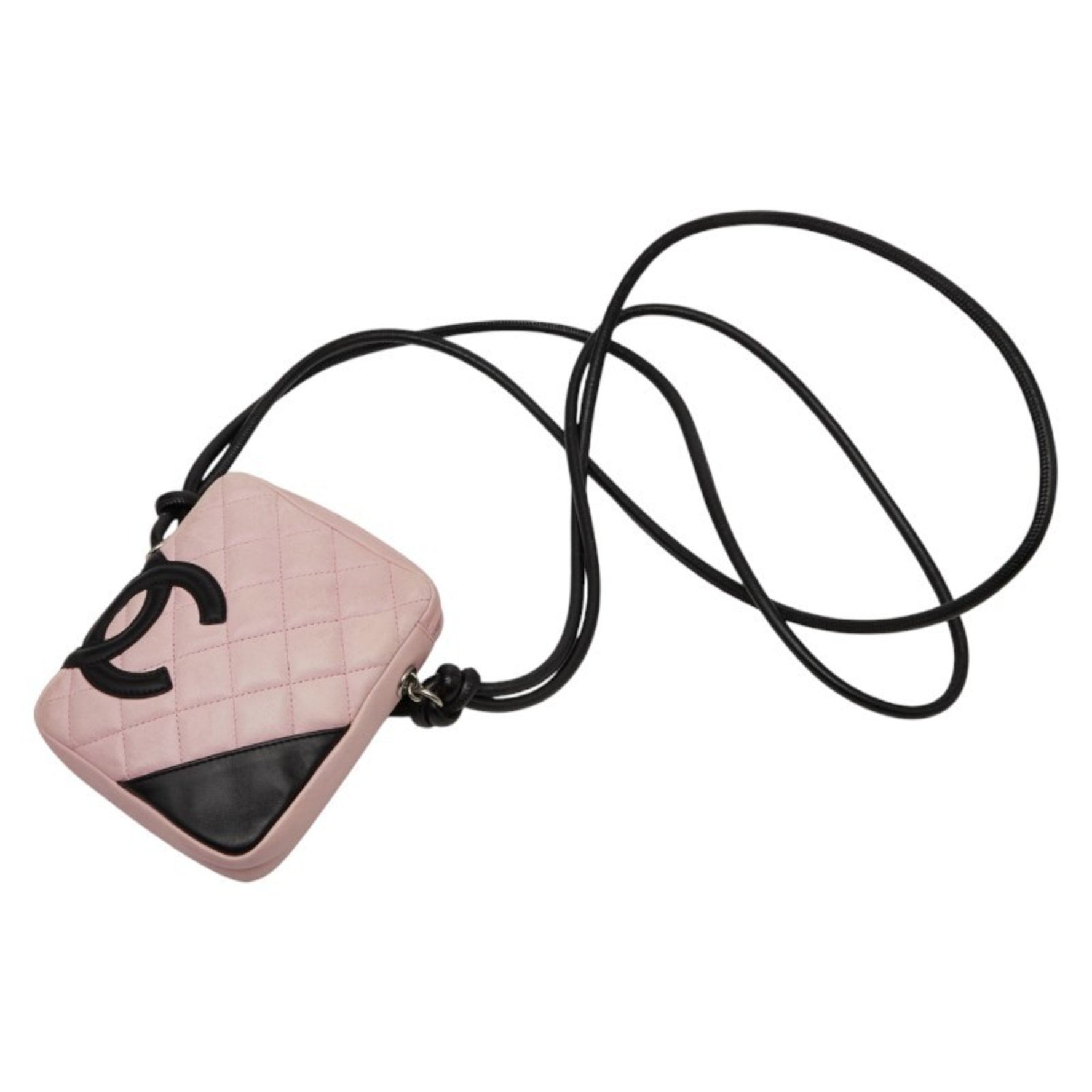 CHANEL Coco Mark Cambon Line Crossbody Shoulder Bag in Pink and Black Leather