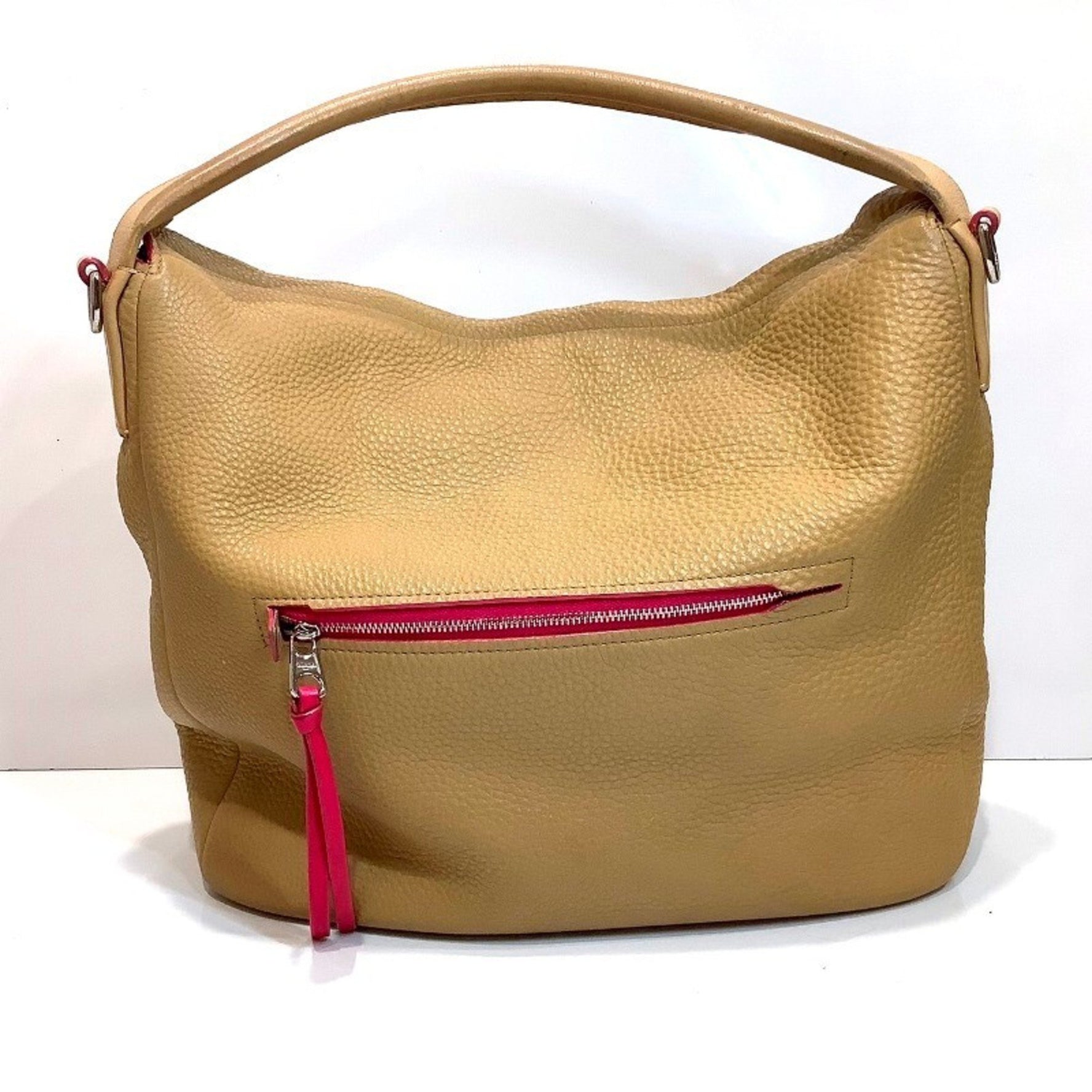 COACH Leather Madison Hobo Shoulder Bag Light Brown