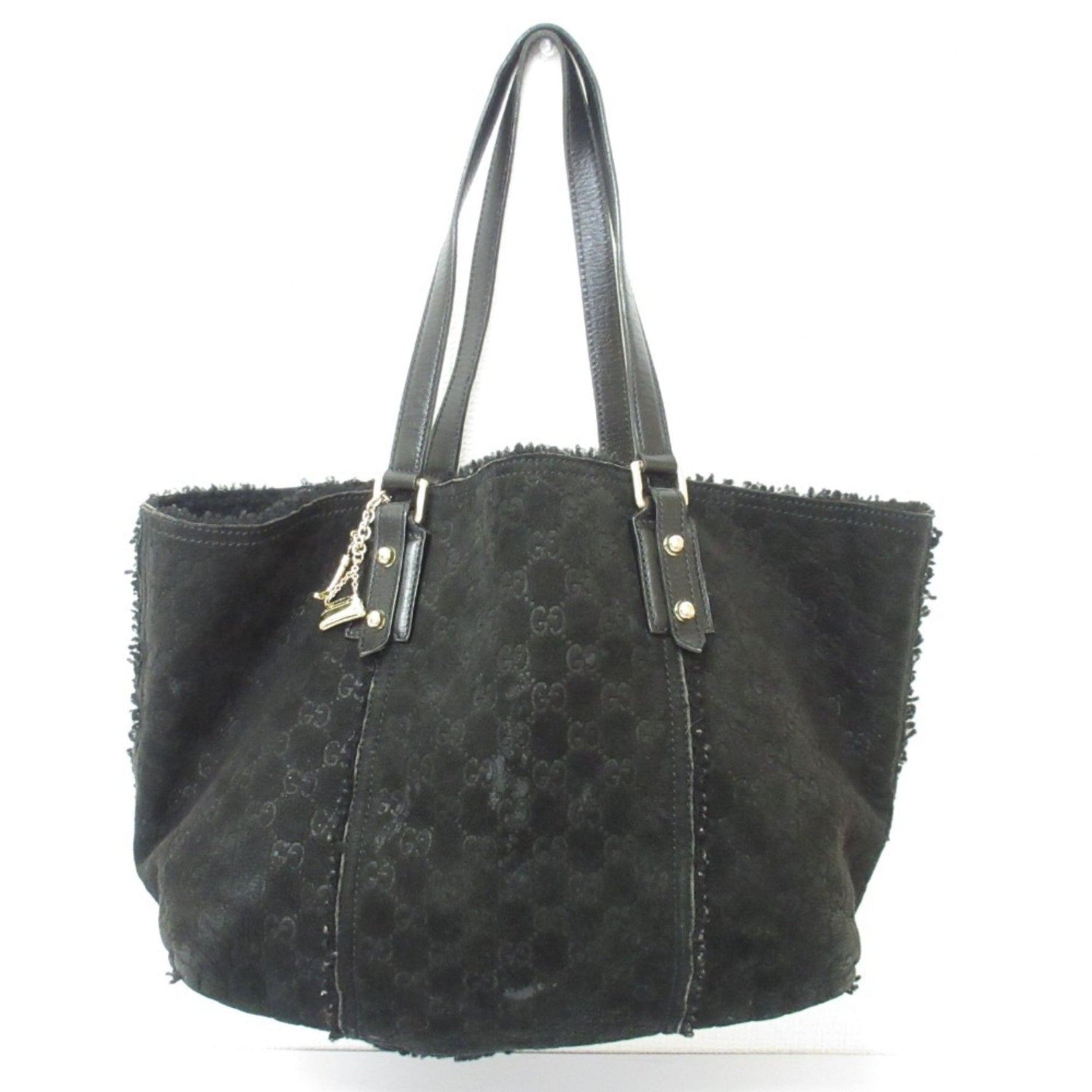 GUCCI GG pattern shearling tote bag handbag ladies