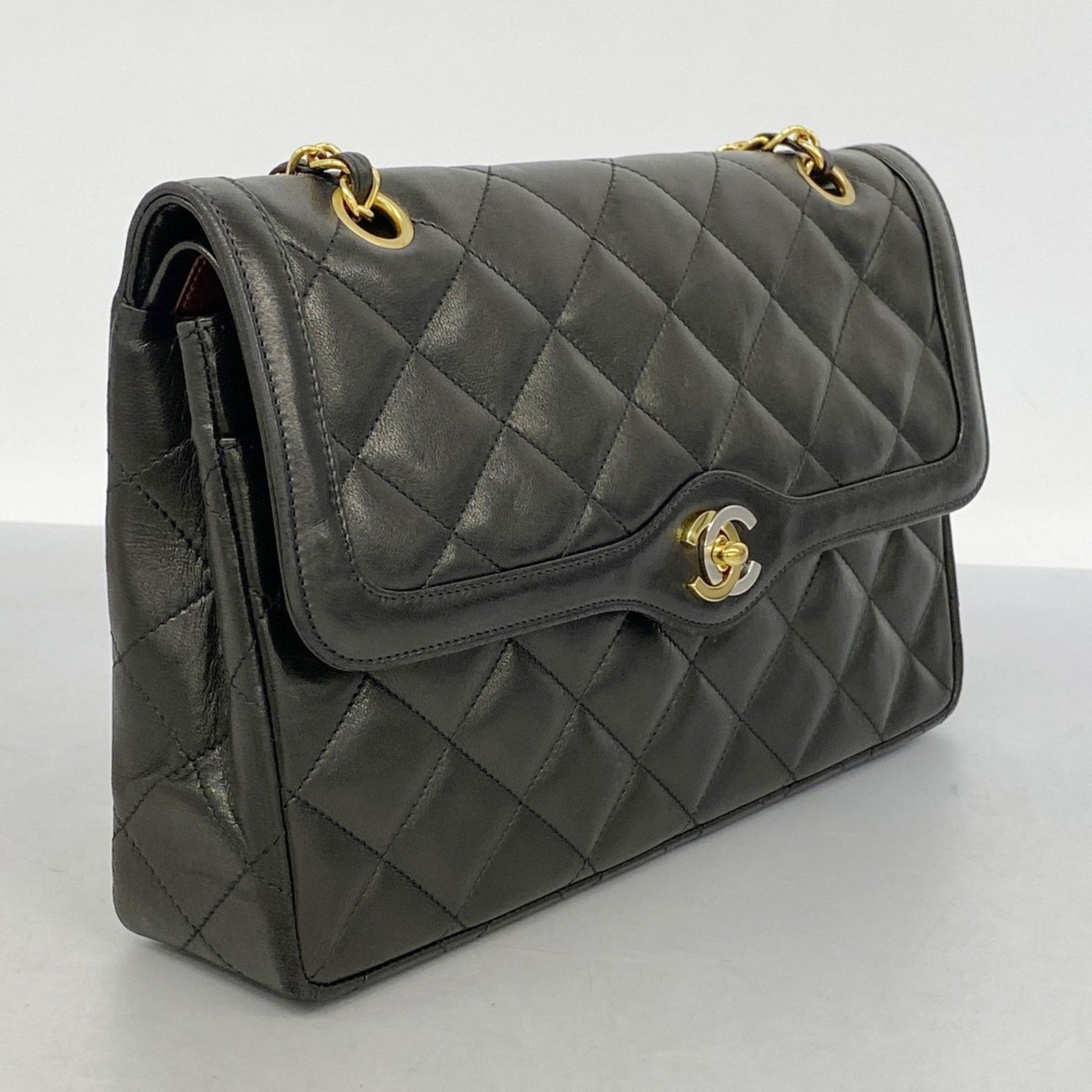 Chanel Matelasse Shoulder Bag, Paris Limited Edition, Double Flap, Chain, Lambskin, Gold