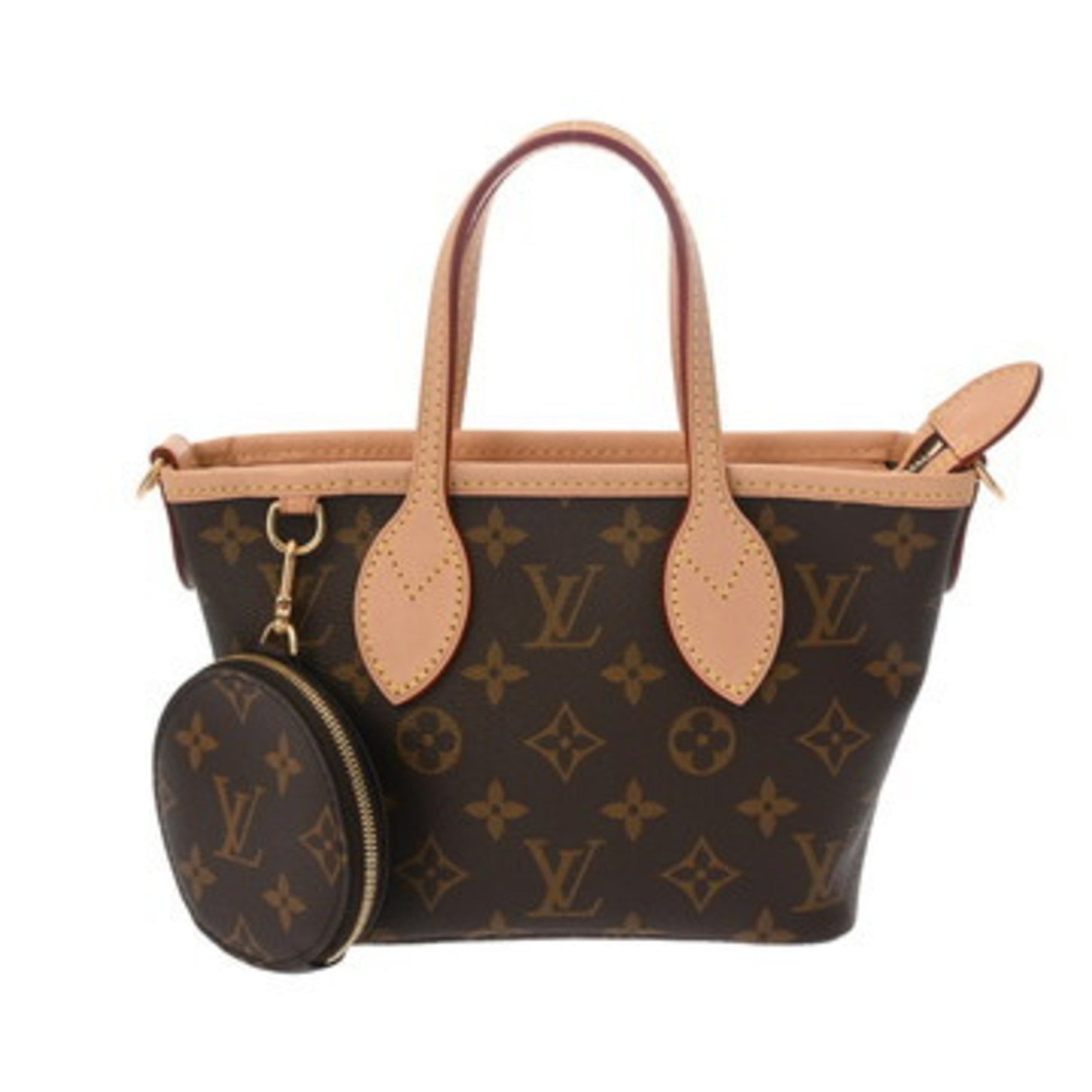 LOUIS VUITTON Monogram Neverfull BB Beige Canvas Handbag, Like New