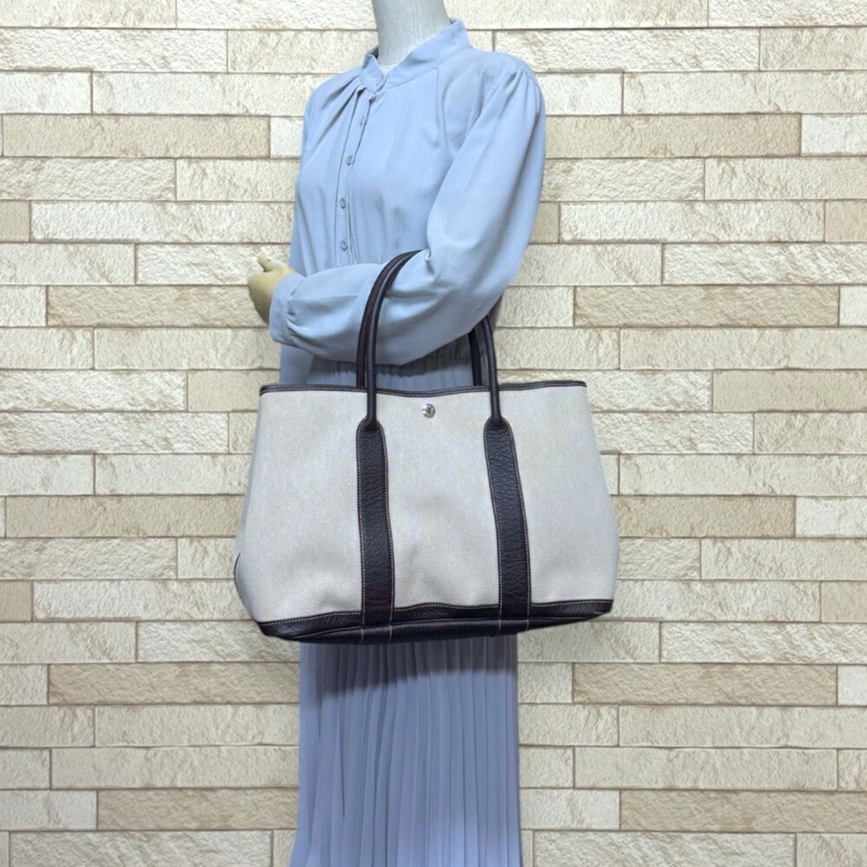 Hermes Hermès Garden PM Tote Bag, Toile H Beige, Unisex