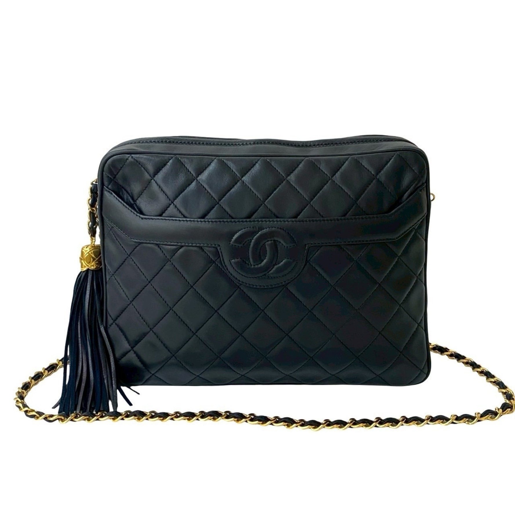 CHANEL Matelasse Coco Tassel Lambskin Chain Shoulder Bag, 44-10