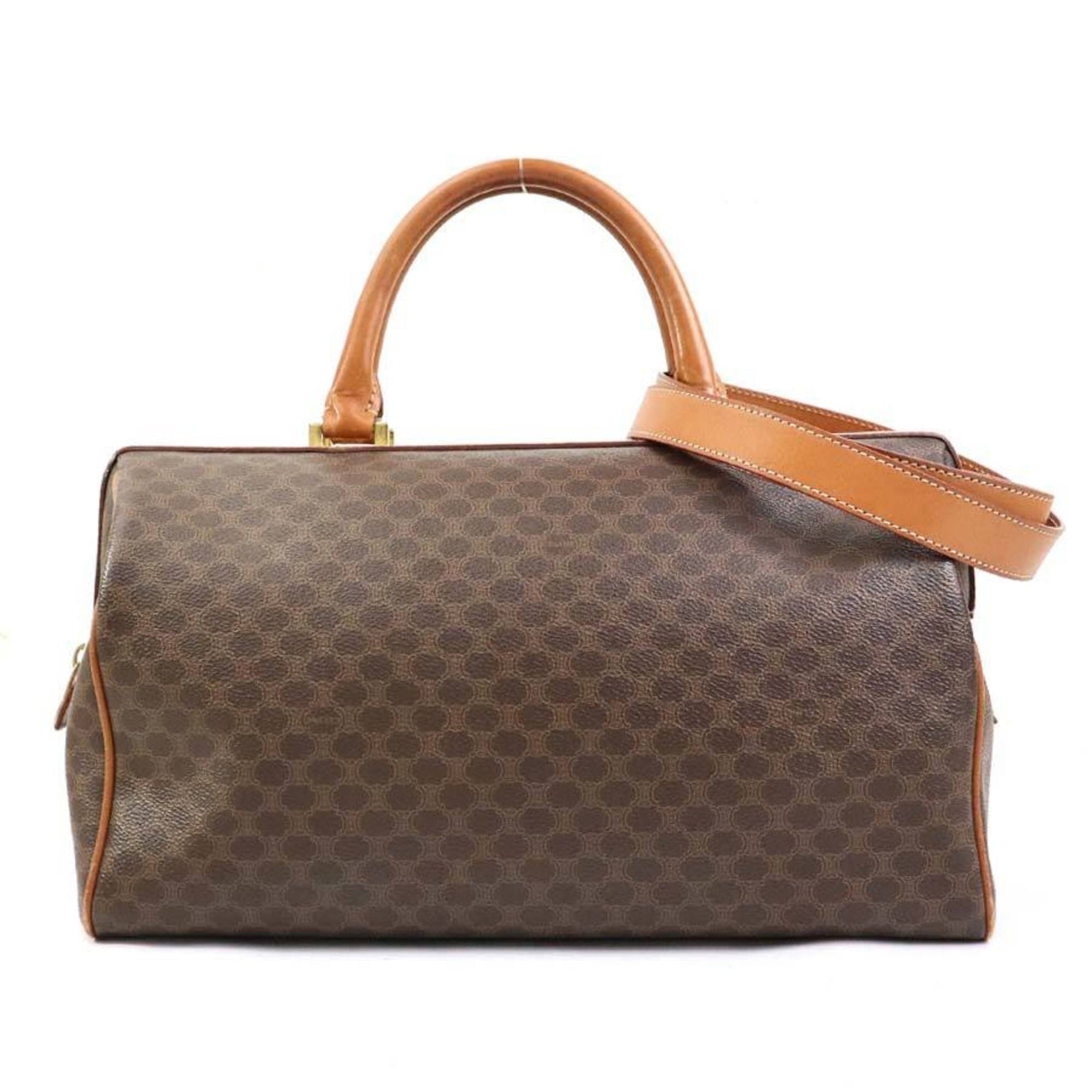 CELINE handbag shoulder bag macadam leather gold ladies