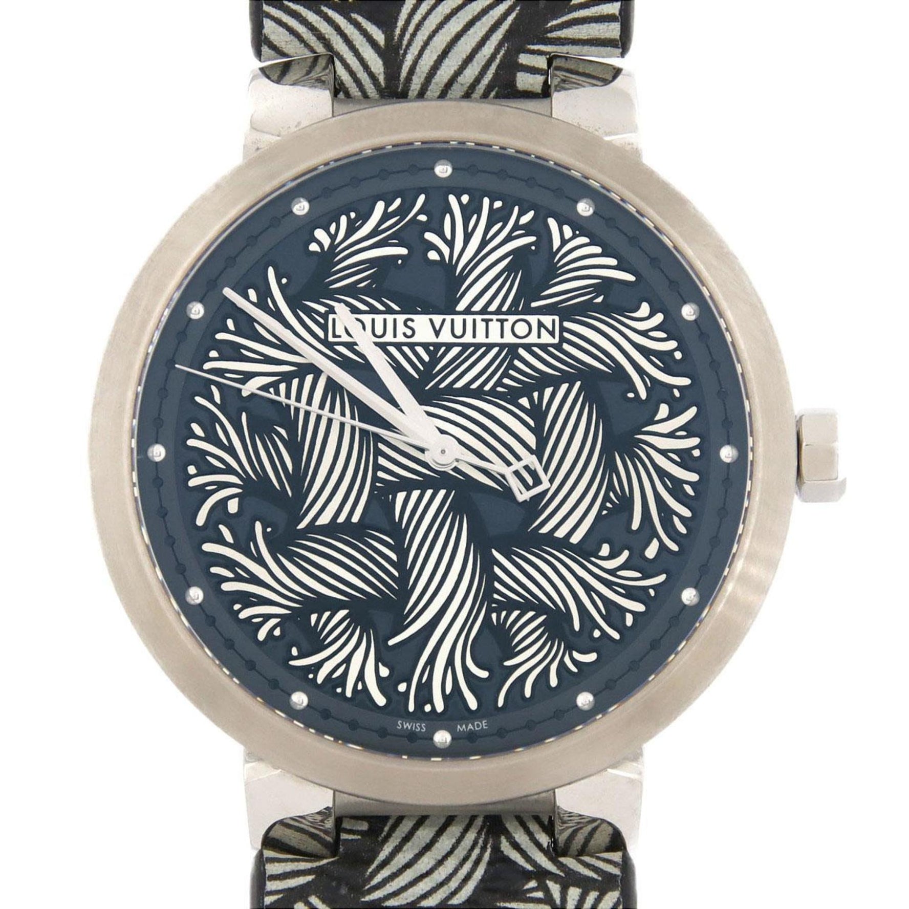 Louis Vuitton Tambour Damier Monogram Rope Q1D05 SS Quartz Watch