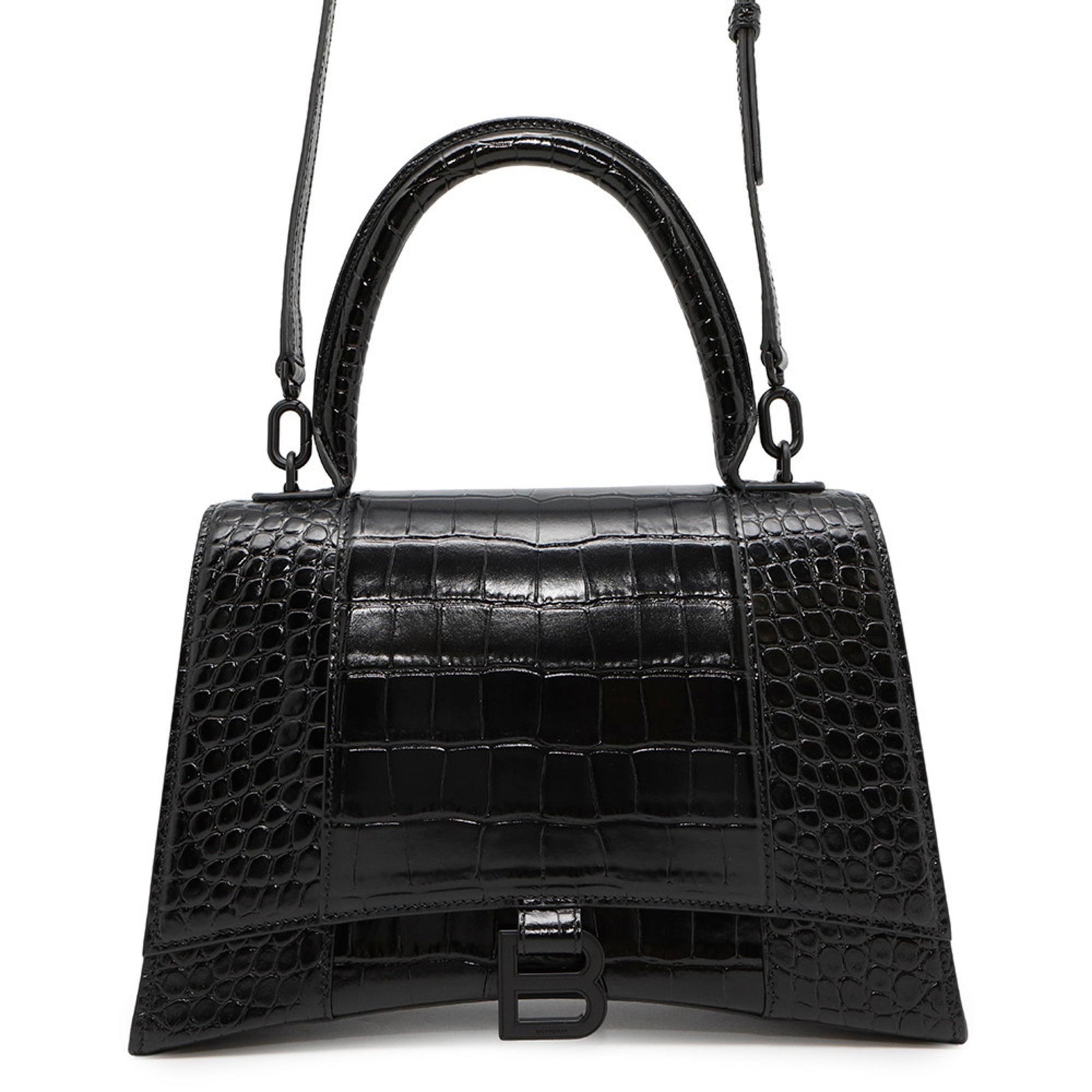 Balenciaga handbag Hourglass Medium embossed leather BALENCIAGA 2way shoulder bag black