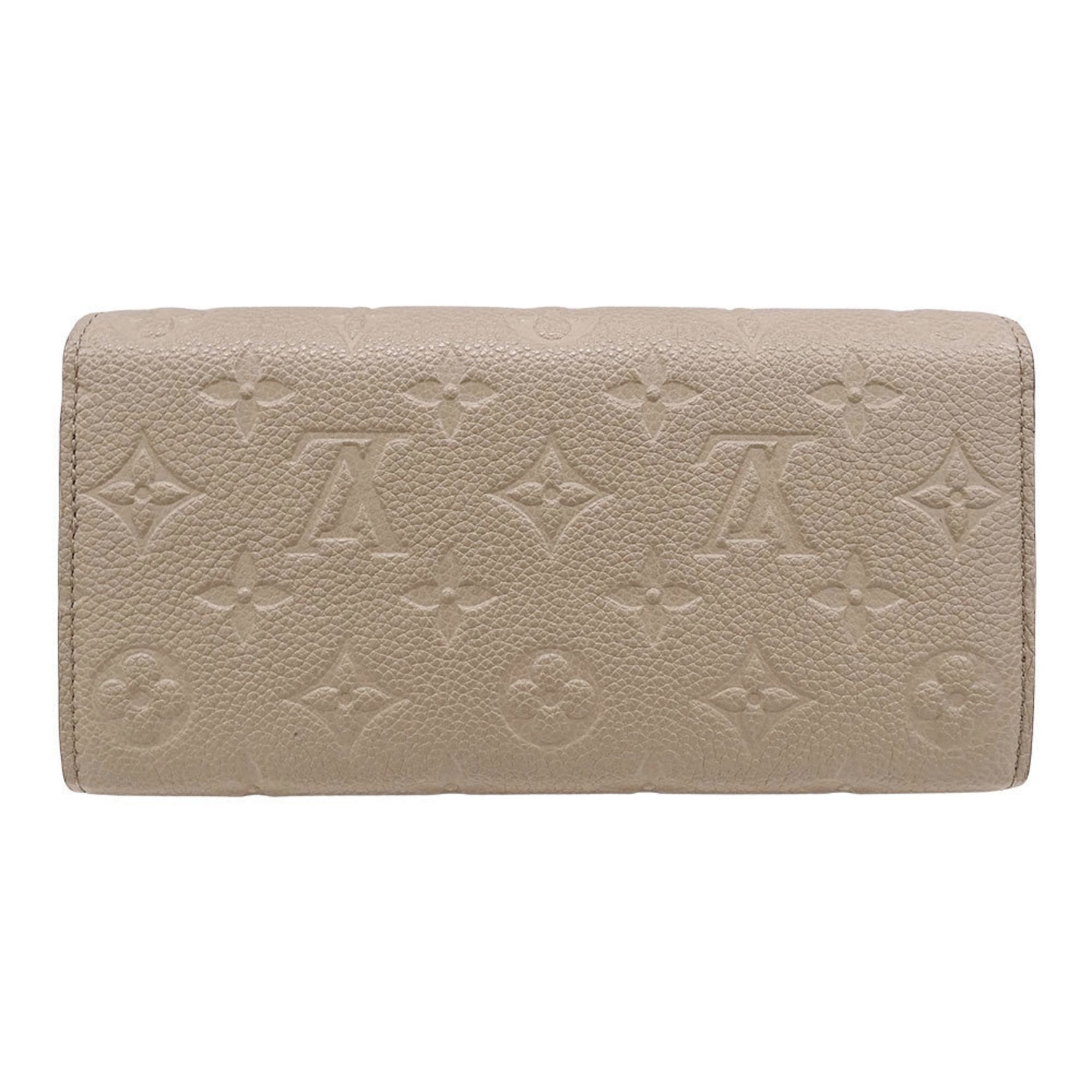 Louis Vuitton Monogram Empreinte Sarah Tourterelle Long Wallet, Flap Closure