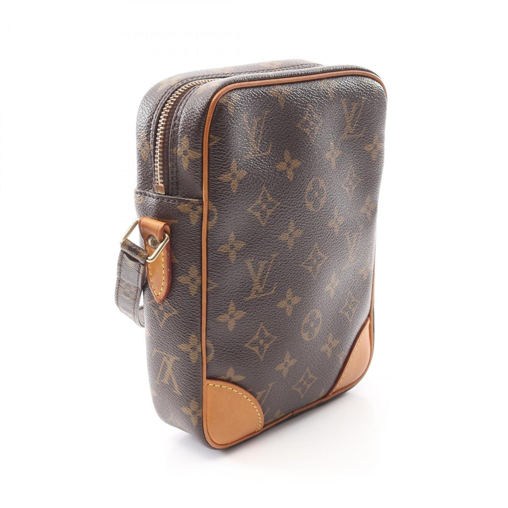 Louis Vuitton Danube Shoulder Bag, Coated Canvas and Leather, Monogram, Brown