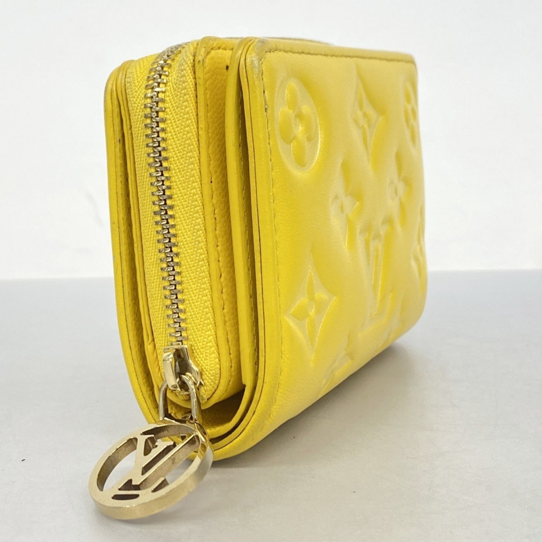 Louis Vuitton Monogram Embossed Portefeuille Lou Wallet M13792 Ginkgo Yellow for Women