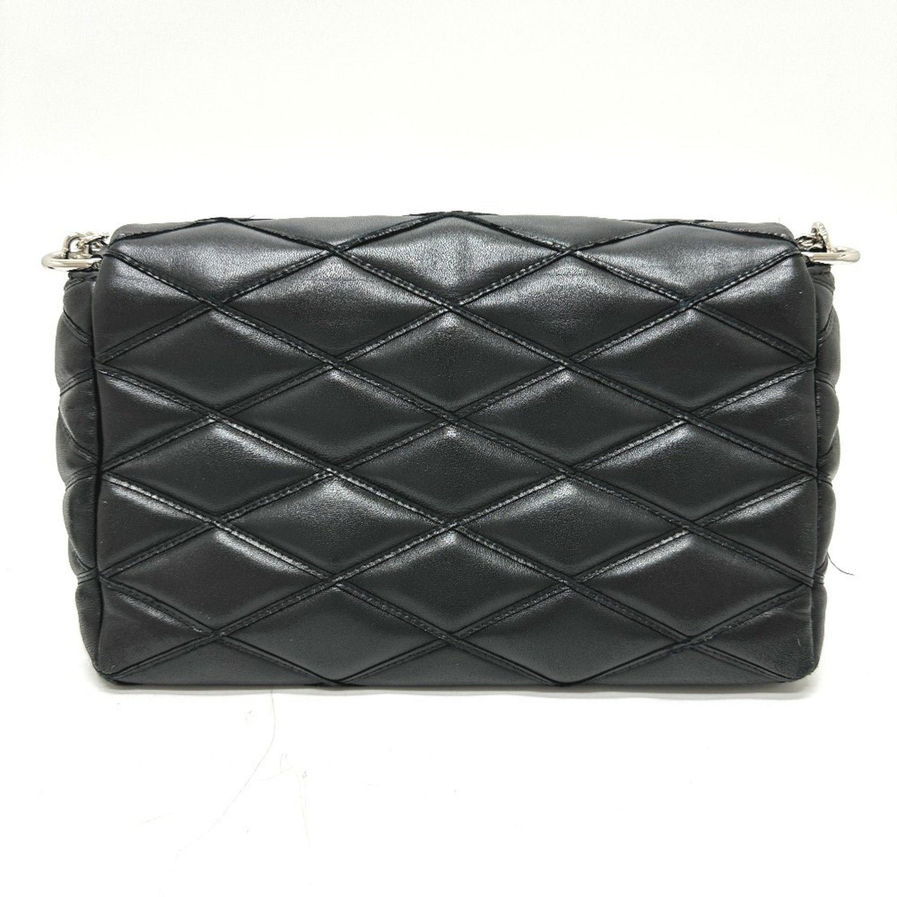 LOUIS VUITTON M50216 Quilted Maltage 2-Way Chain Handbag/Shoulder Bag in Leather, Women's, Noir Black