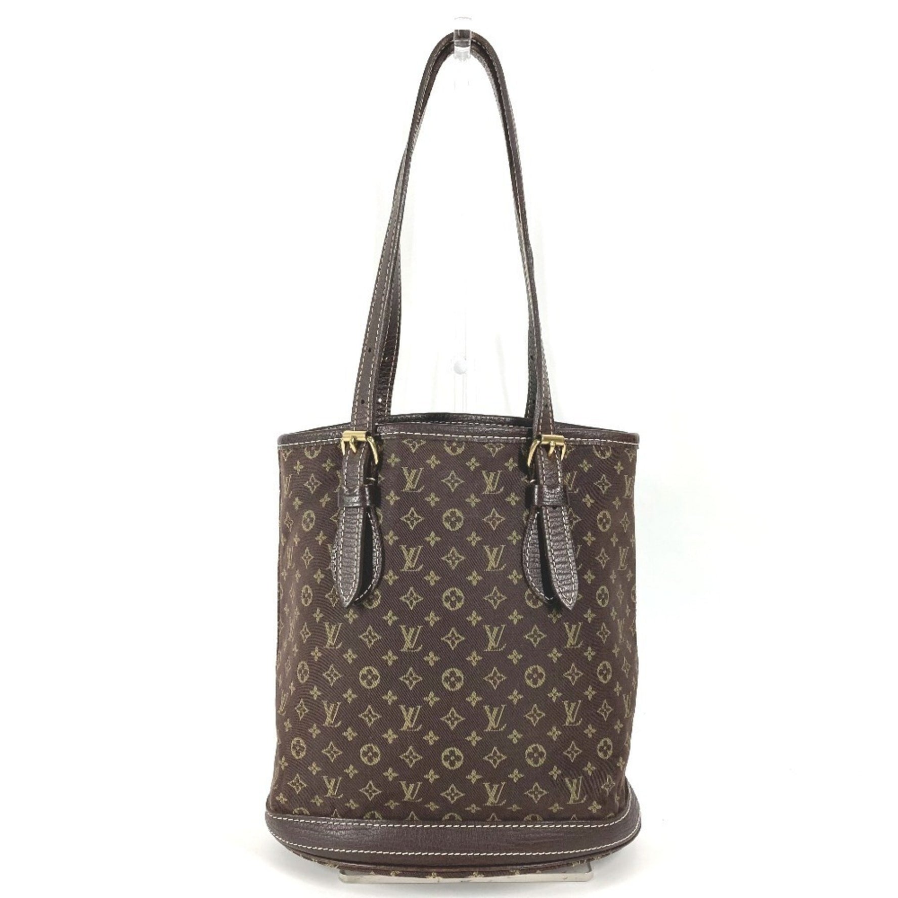 Louis Vuitton Monogram Mini Bucket PM Handbag Shoulder Bag Canvas Fuzan Brown