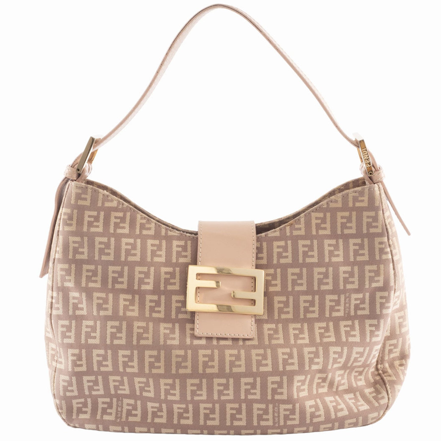 Fendi Zucca Shoulder Bag Canvas and Leather