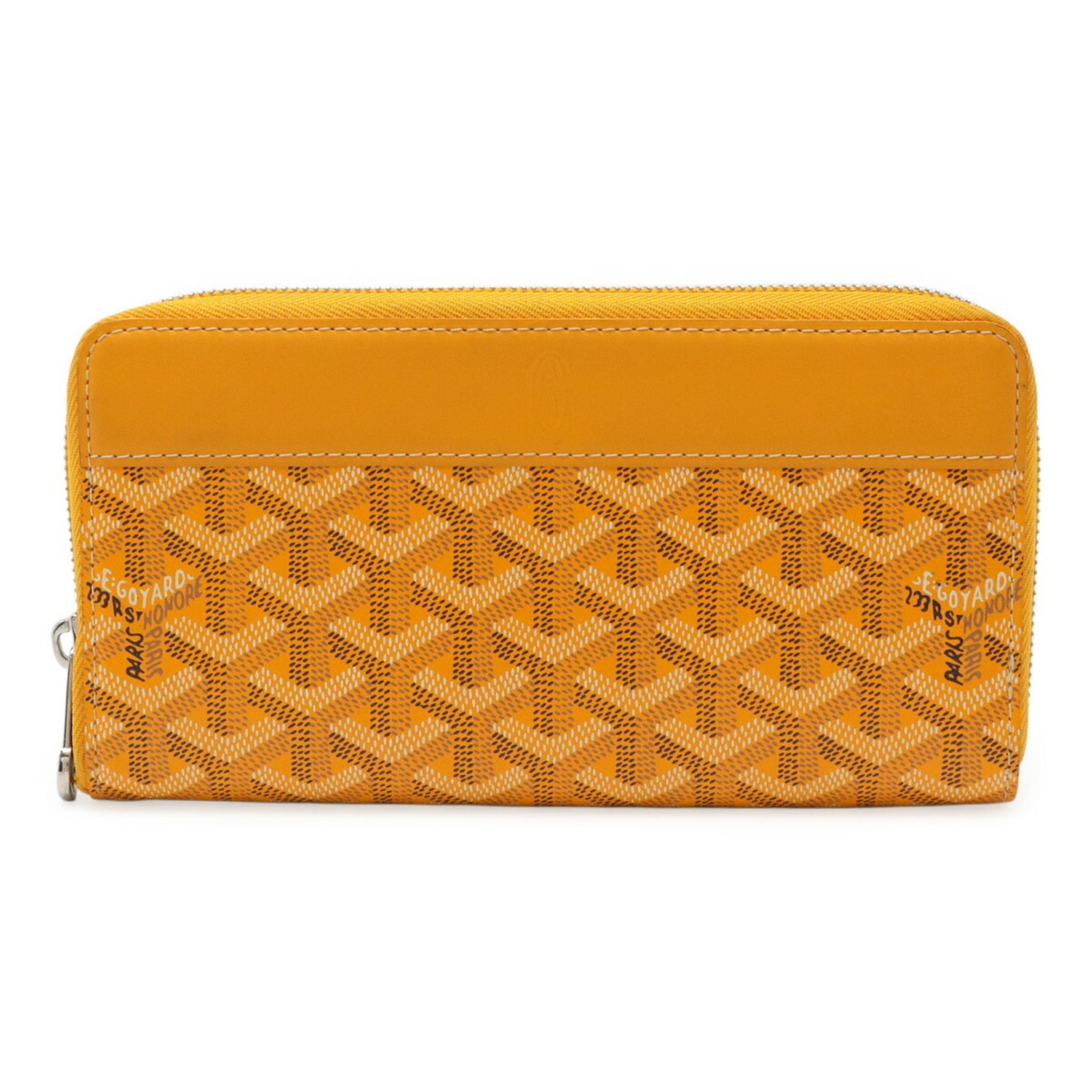 GOYARD Matignon GM Wallet, Round Long Herringbone Pattern, PVC and Leather