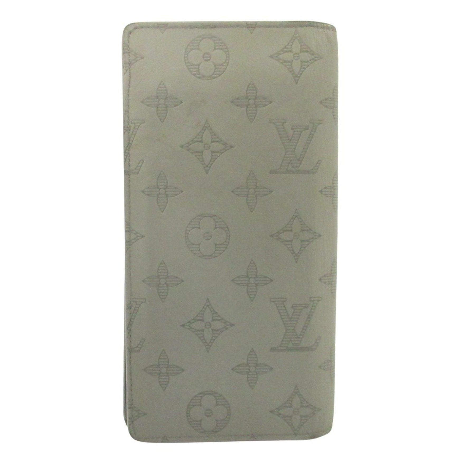 LOUIS VUITTON Monogram Shadow Portefeuille Brazza Bifold Long Wallet, Leather, Men's and