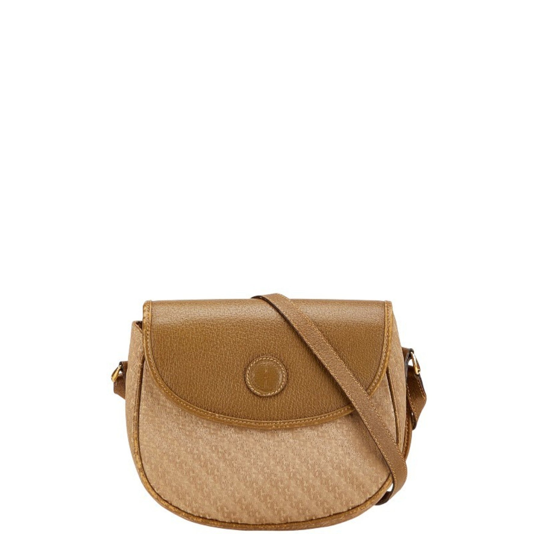 Gucci Old Shoulder Bag 007.754.0074 Khaki Brown Canvas Leather