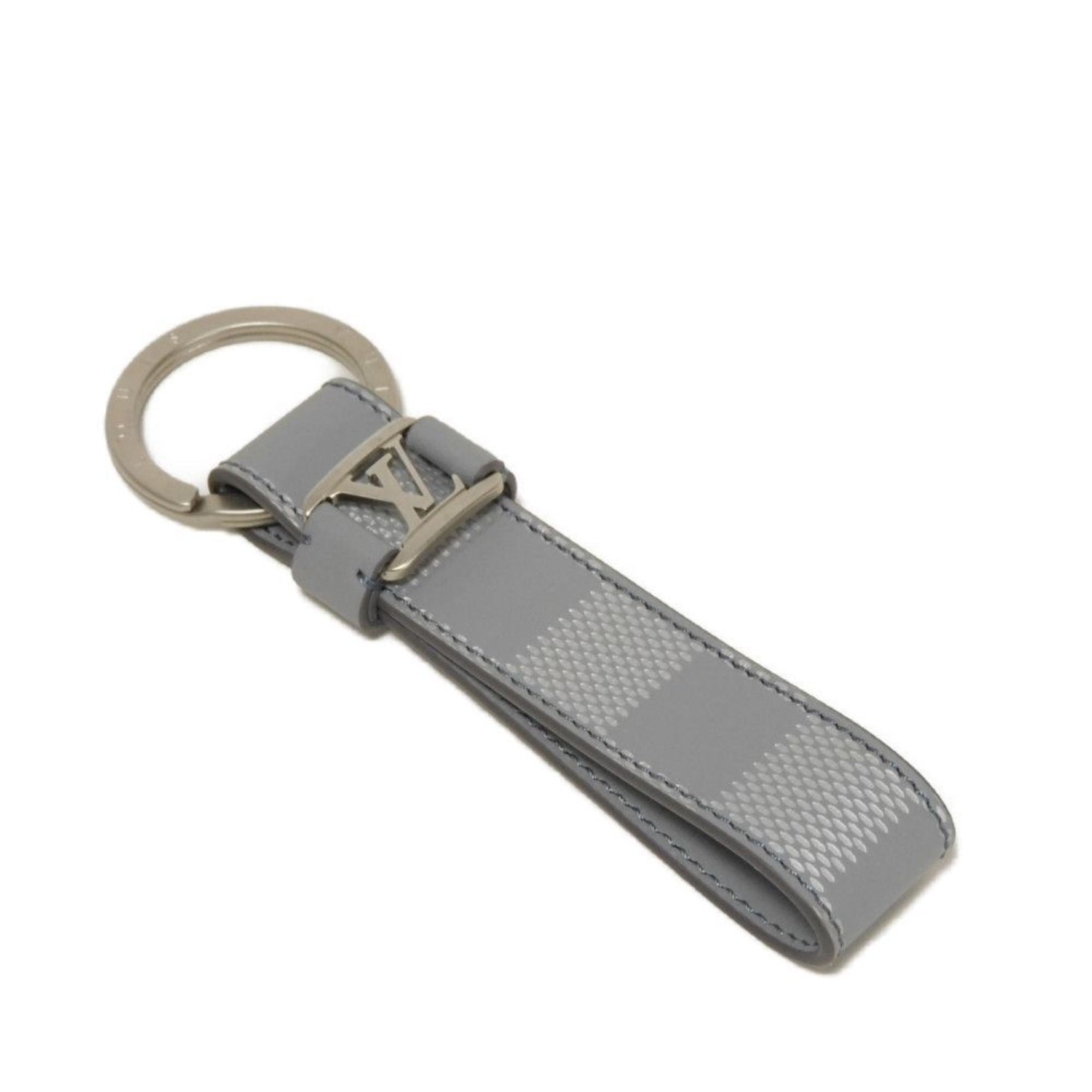 Louis Vuitton Keychain Portecle Dragonne LV Embossed Bag Charm Damier Infinie Arctic