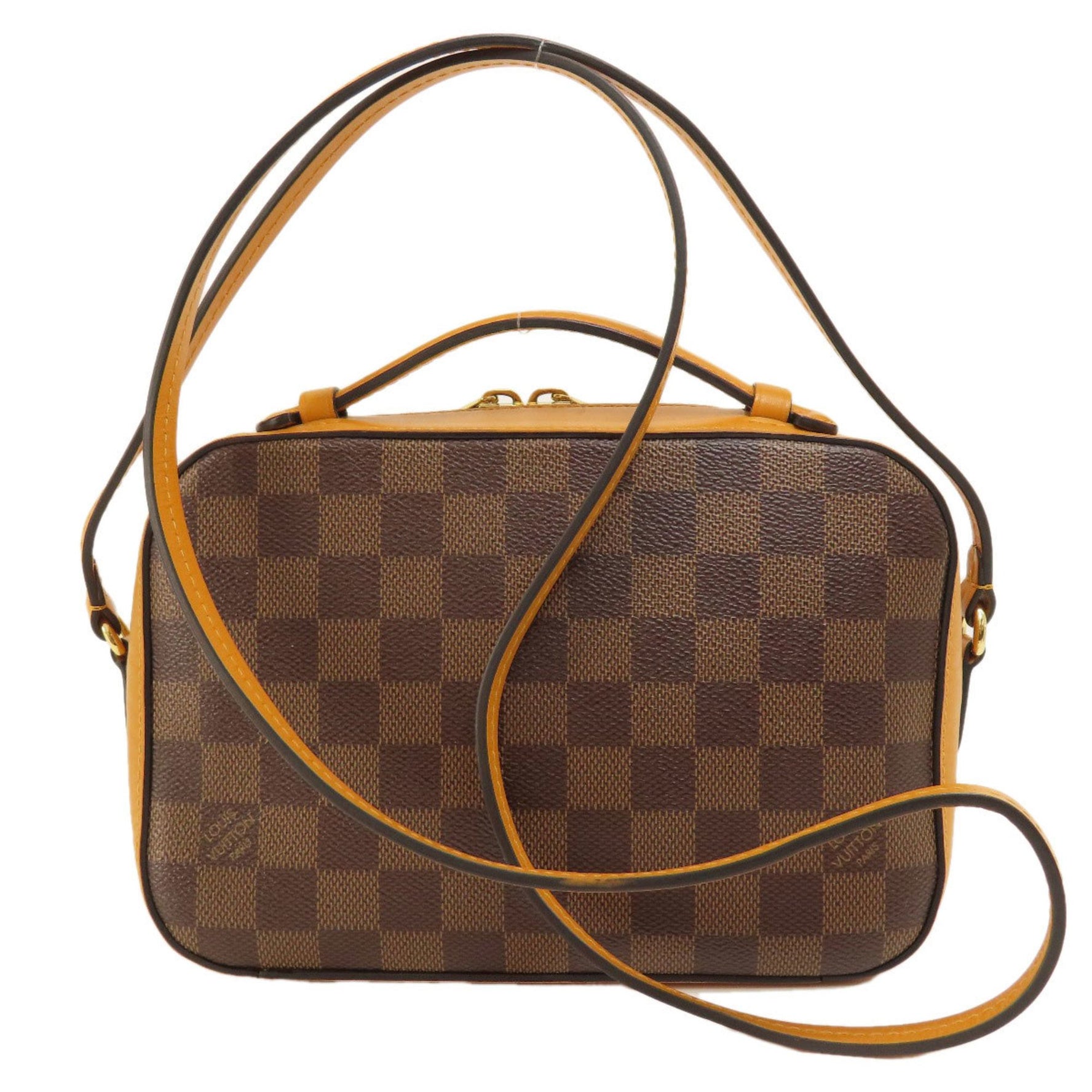Louis Vuitton Santa Monica Saffron Damier Ebene Shoulder Bag Canvas
