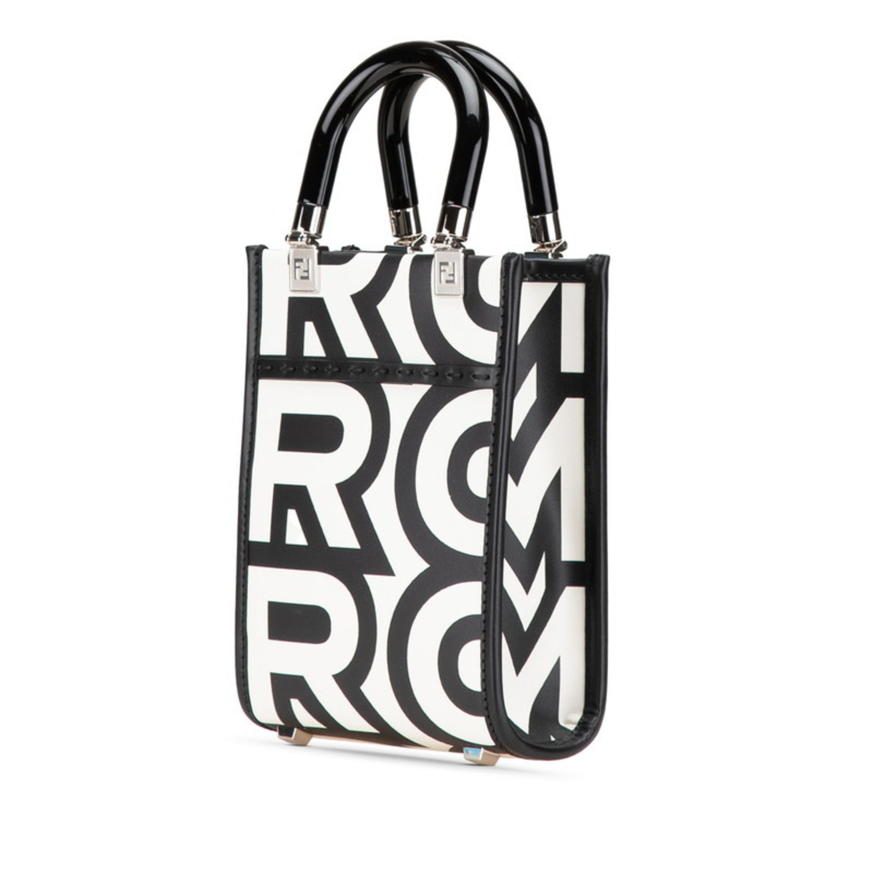 Fendi x Marc Jacobs Sunshine Shopper Small Handbag/Shoulder Bag Black/White Leather