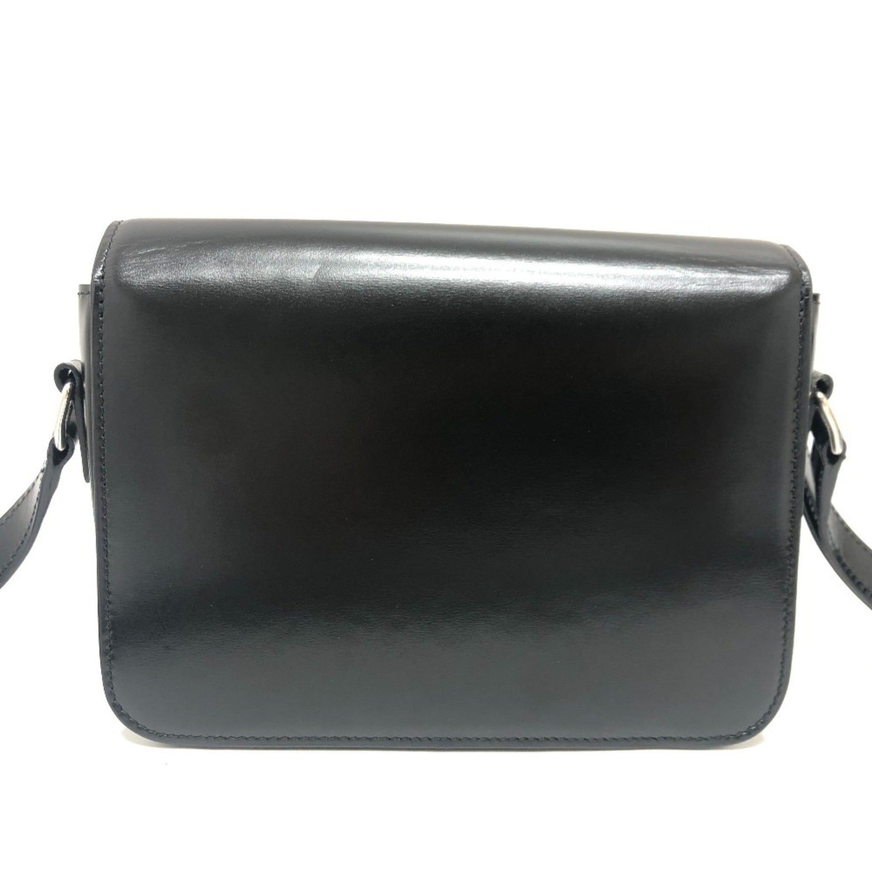 CELINE Triomphe Classic Shoulder Bag Leather Silver Hardware