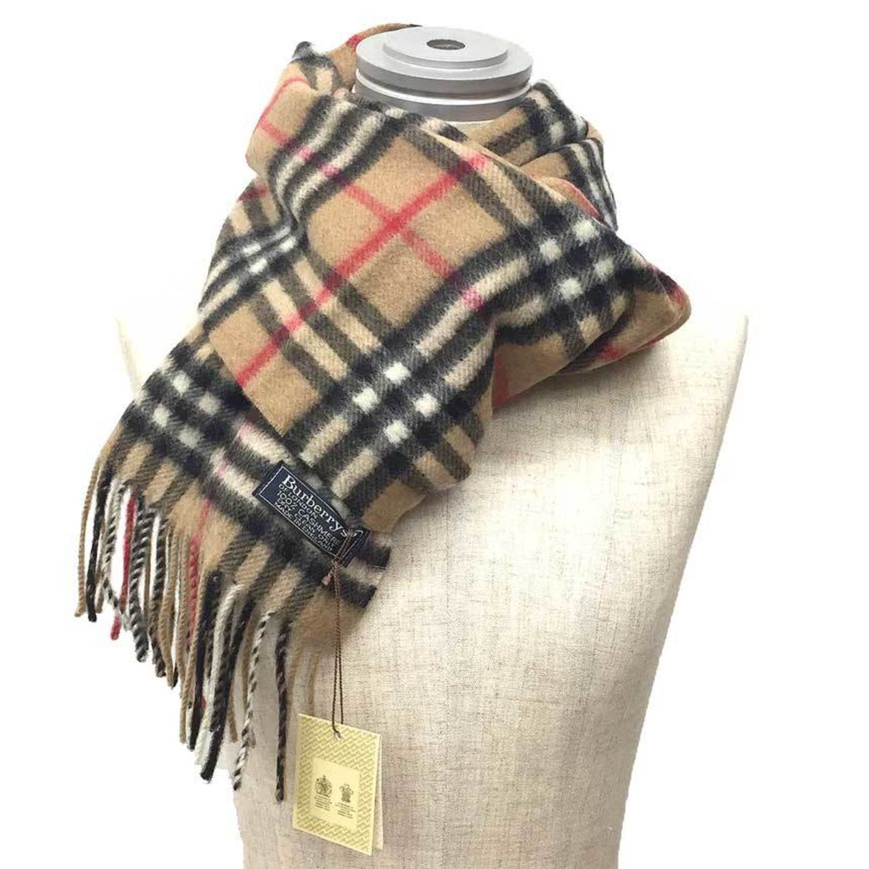 Burberry Check Scarf, 100% Cashmere