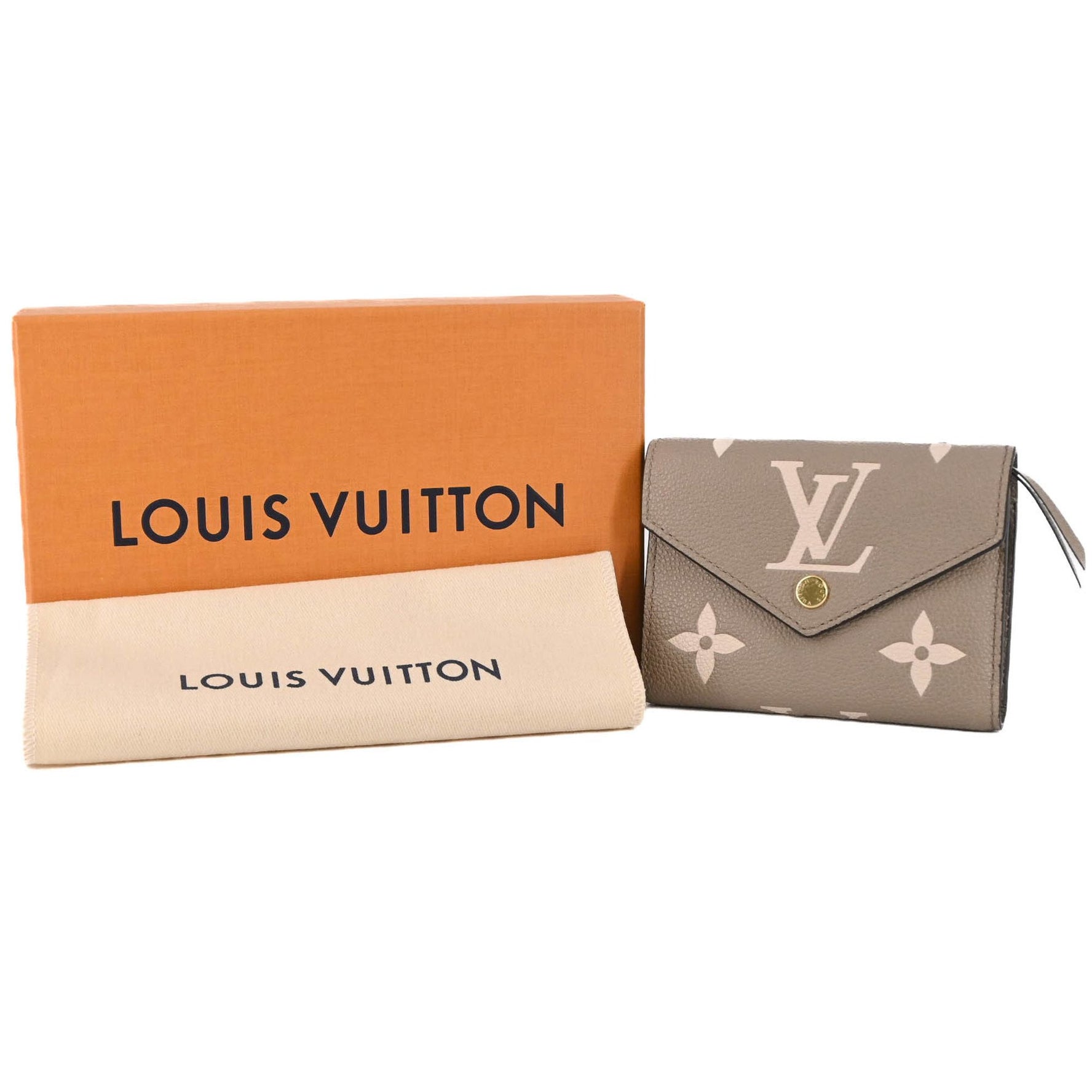 Louis Vuitton Monogram Empreinte Victorine Portefeuille Tri-fold Wallet in Tourtrell Creme