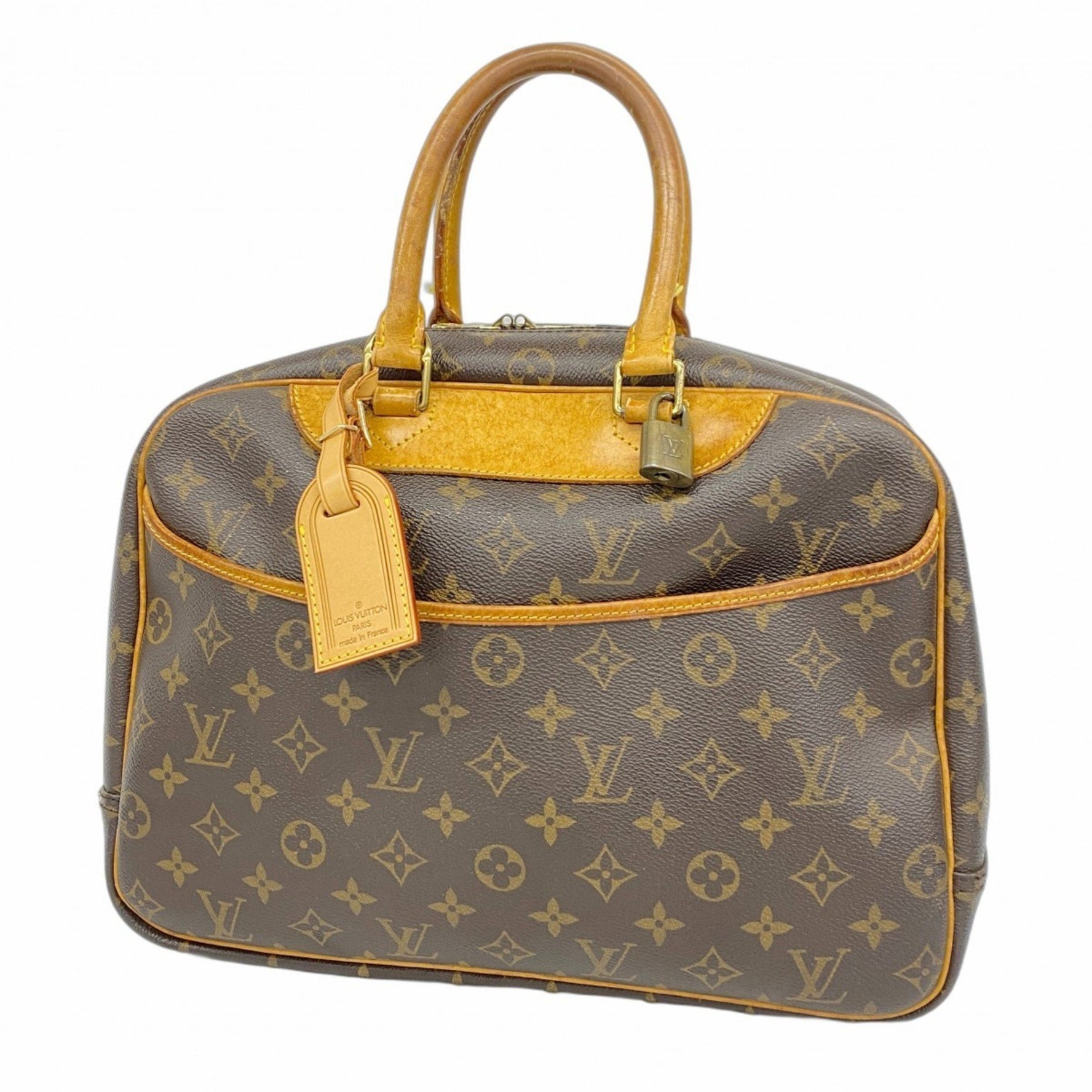 Louis Vuitton Monogram Deauville Handbag M47270 Brown Women's