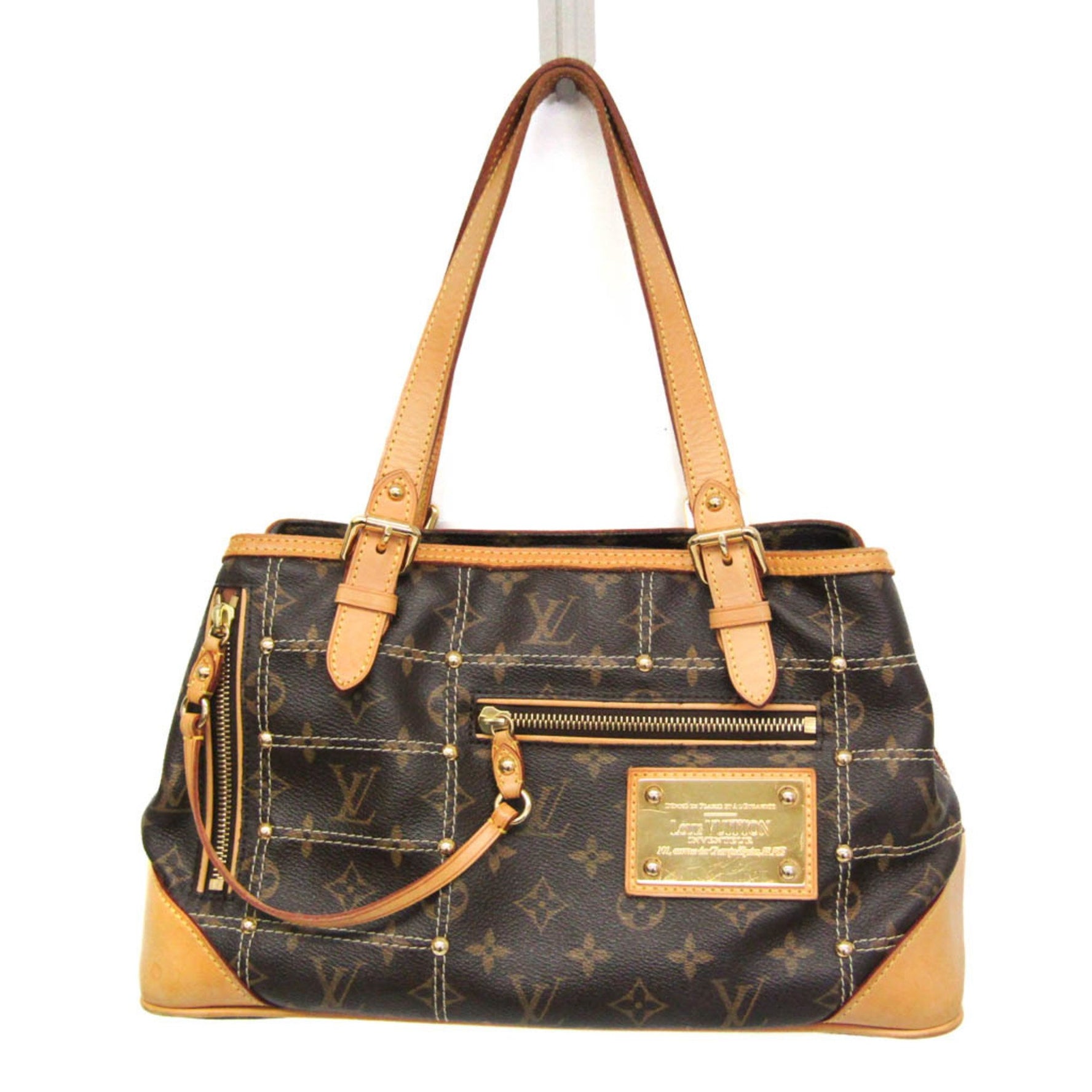 Louis Vuitton Monogram Rivet M40140 Women's Handbag,Tote Bag Brown