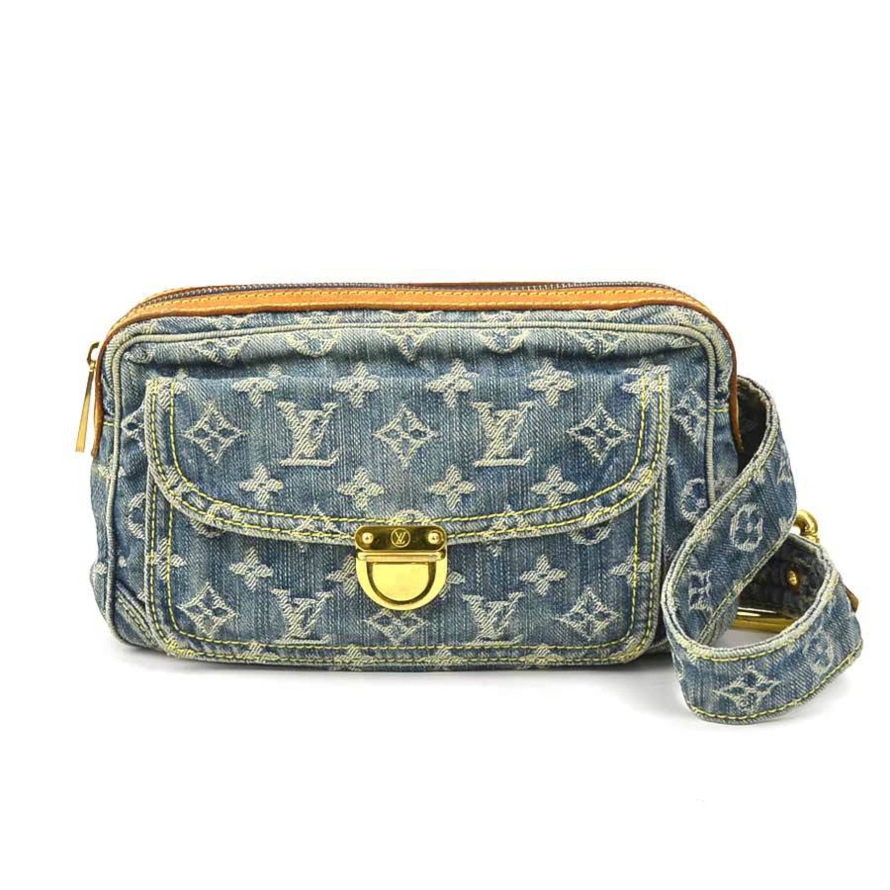 Louis Vuitton Waist bag Belt Monogram denim Bum Denim Gold Men's