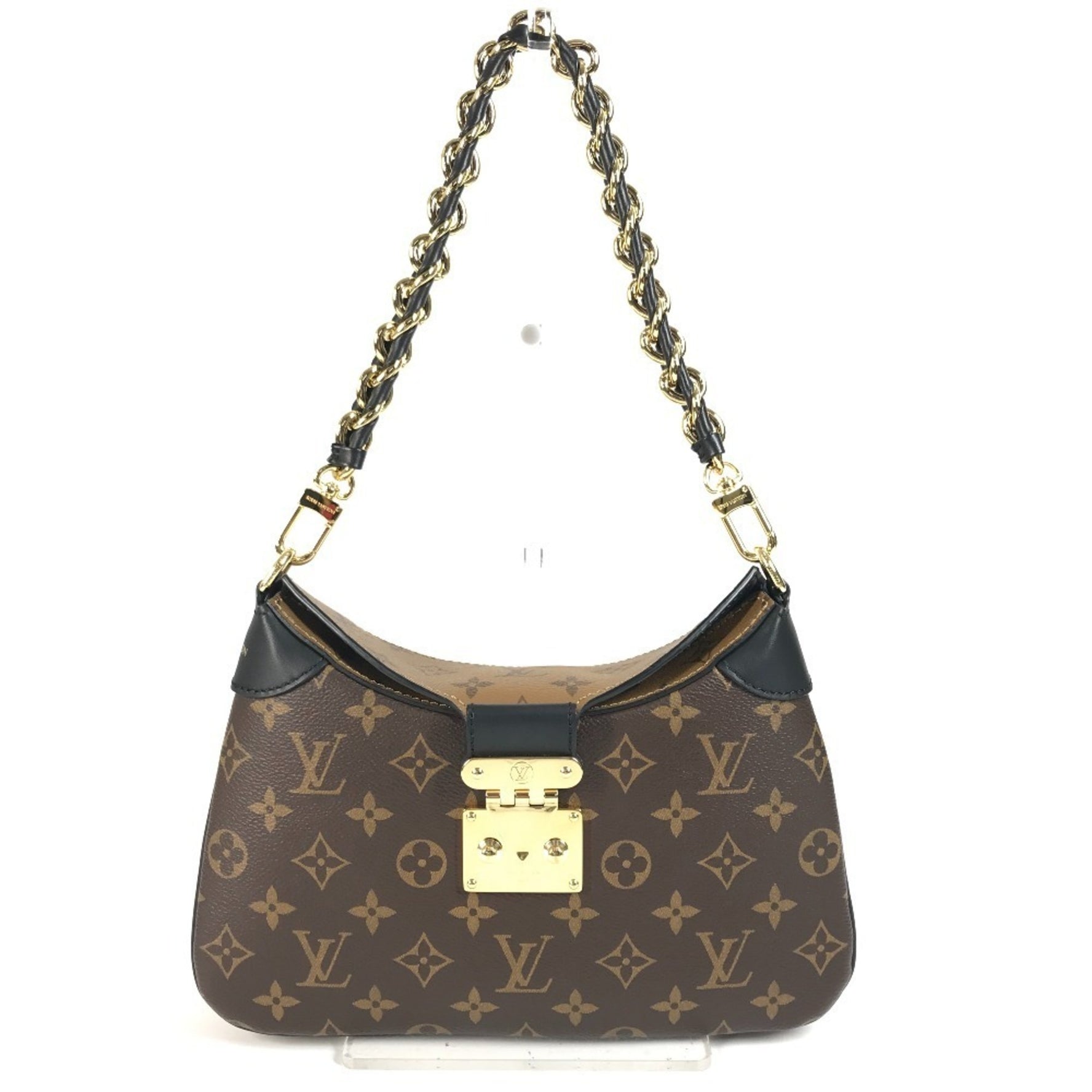 LOUIS VUITTON Monogram Reverse Tweeny Chain Shoulder Bag in Canvas/Monogram Canvas, Brown, Like New