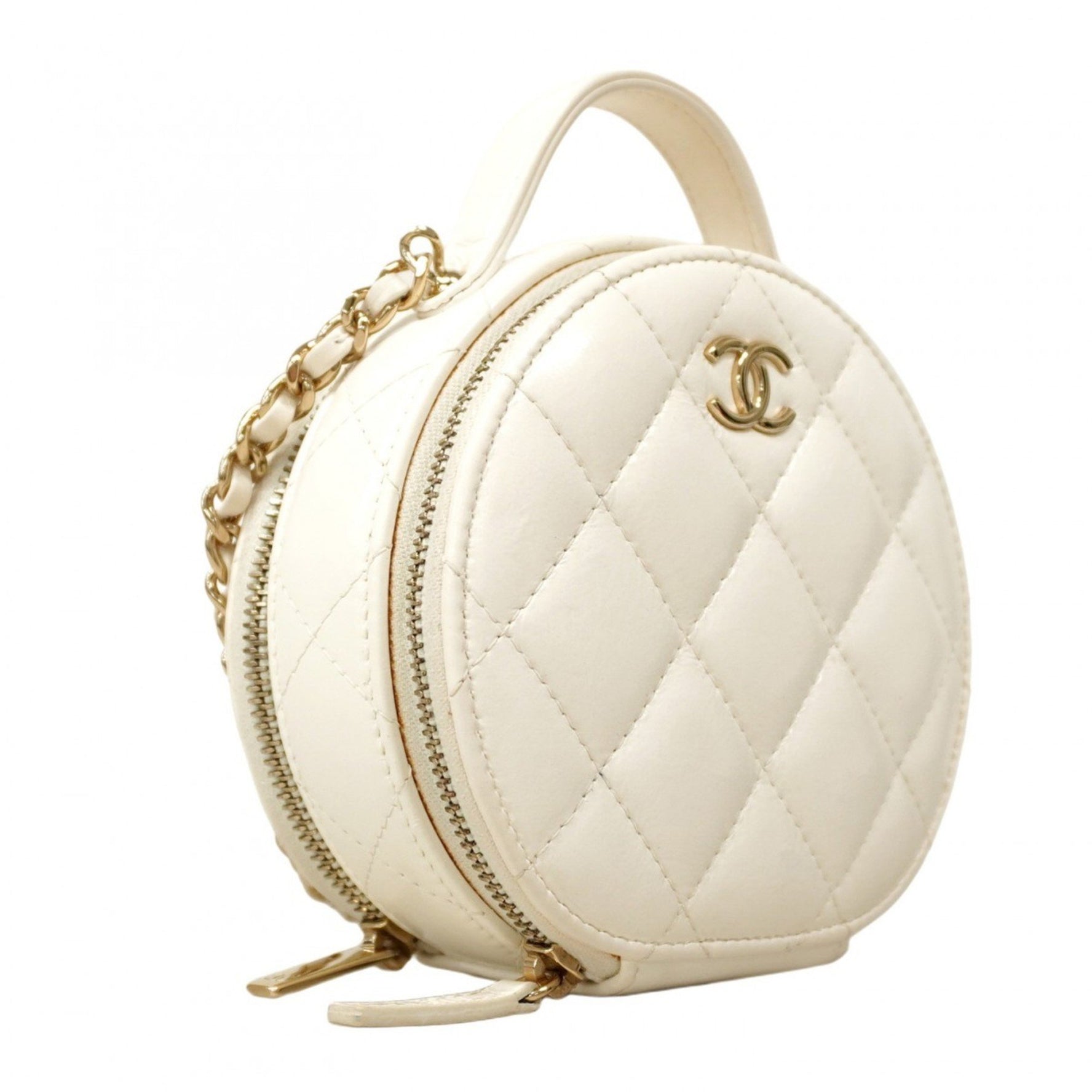 Chanel Matelasse Shoulder Bag with Chain Bag, Lambskin, Champagne
