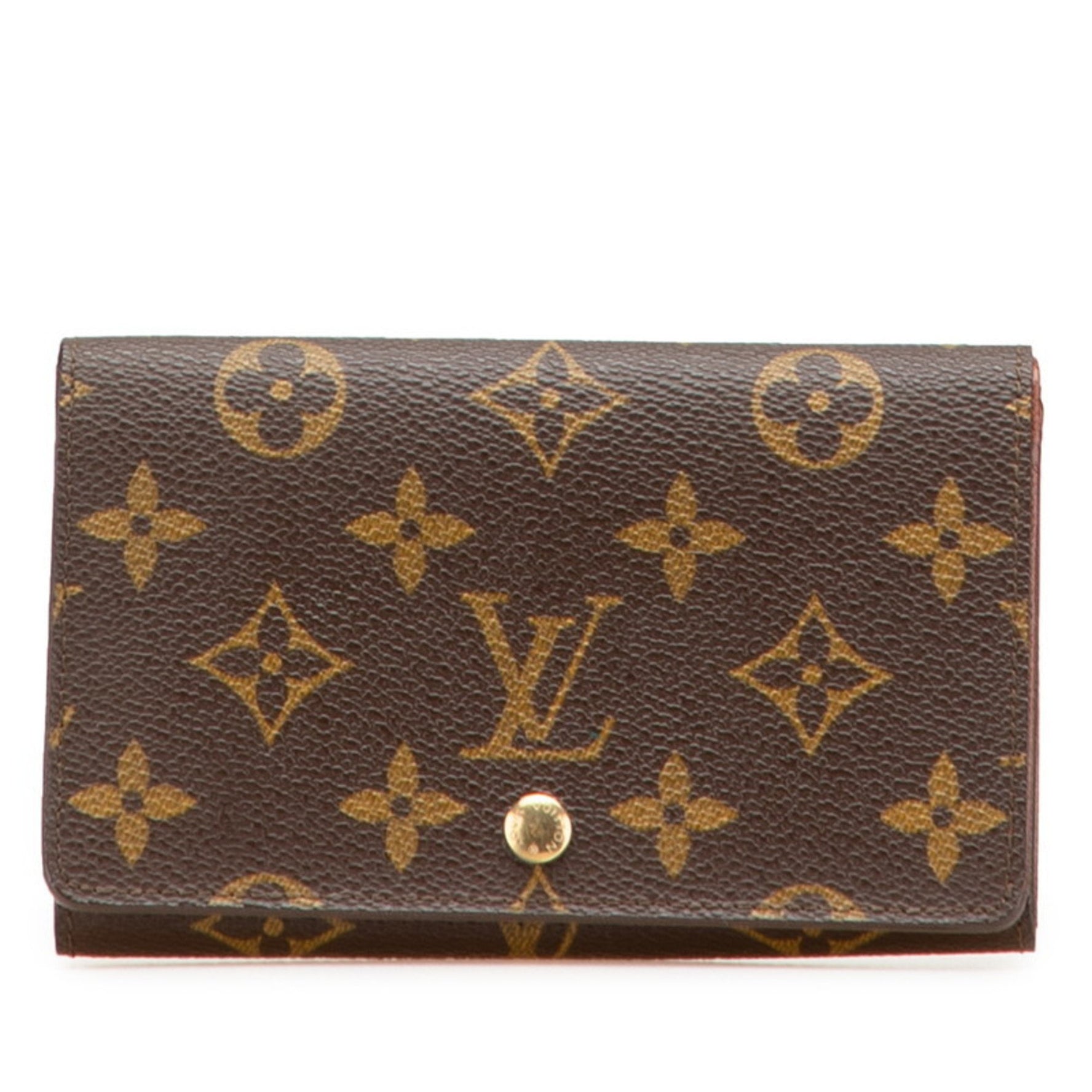 Louis Vuitton Monogram Porte-Monnaie Bi-fold Wallet Brown PVC Leather LOUIS VUITTON