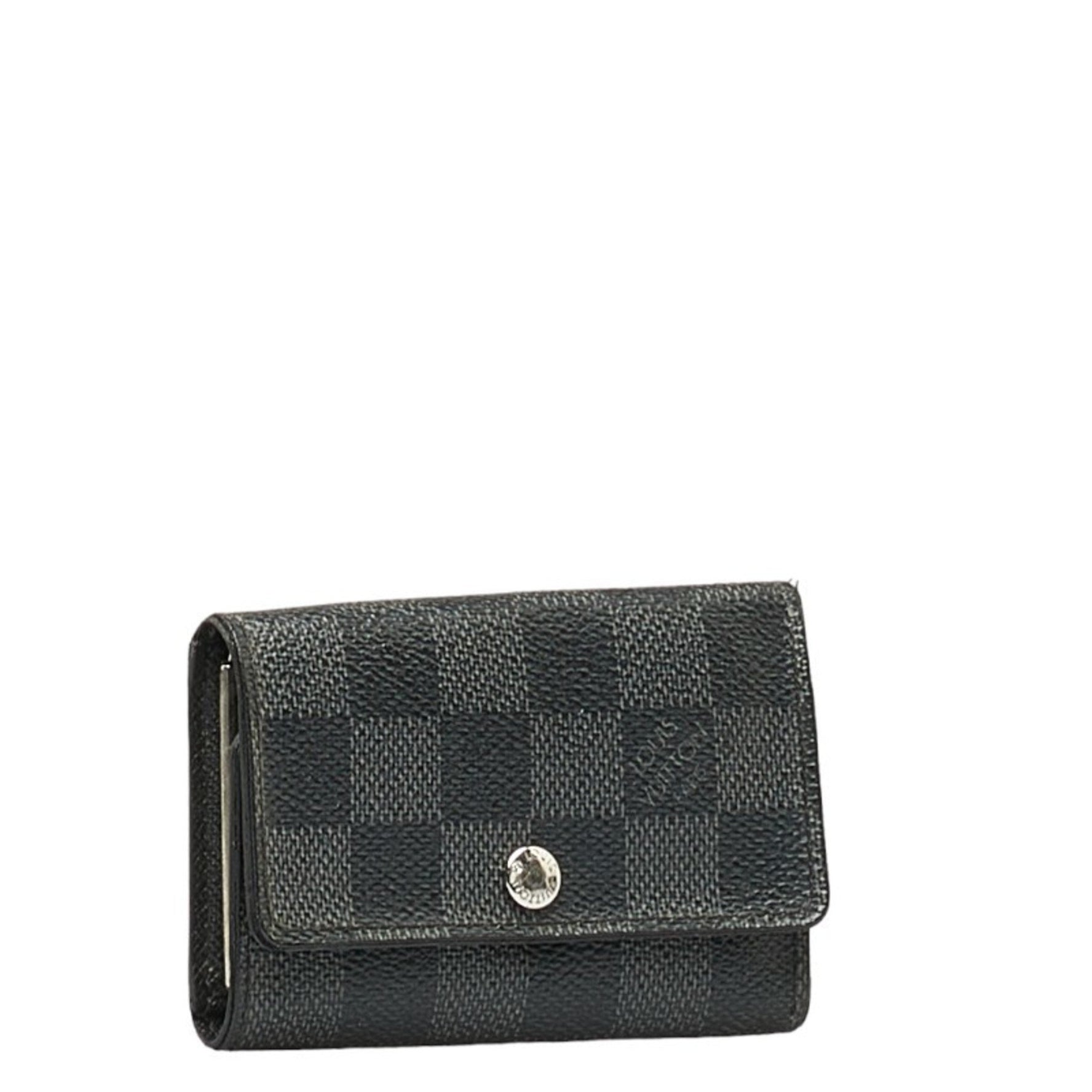 Louis Vuitton Damier Graphite Multicle 6 Key Case PVC Leather