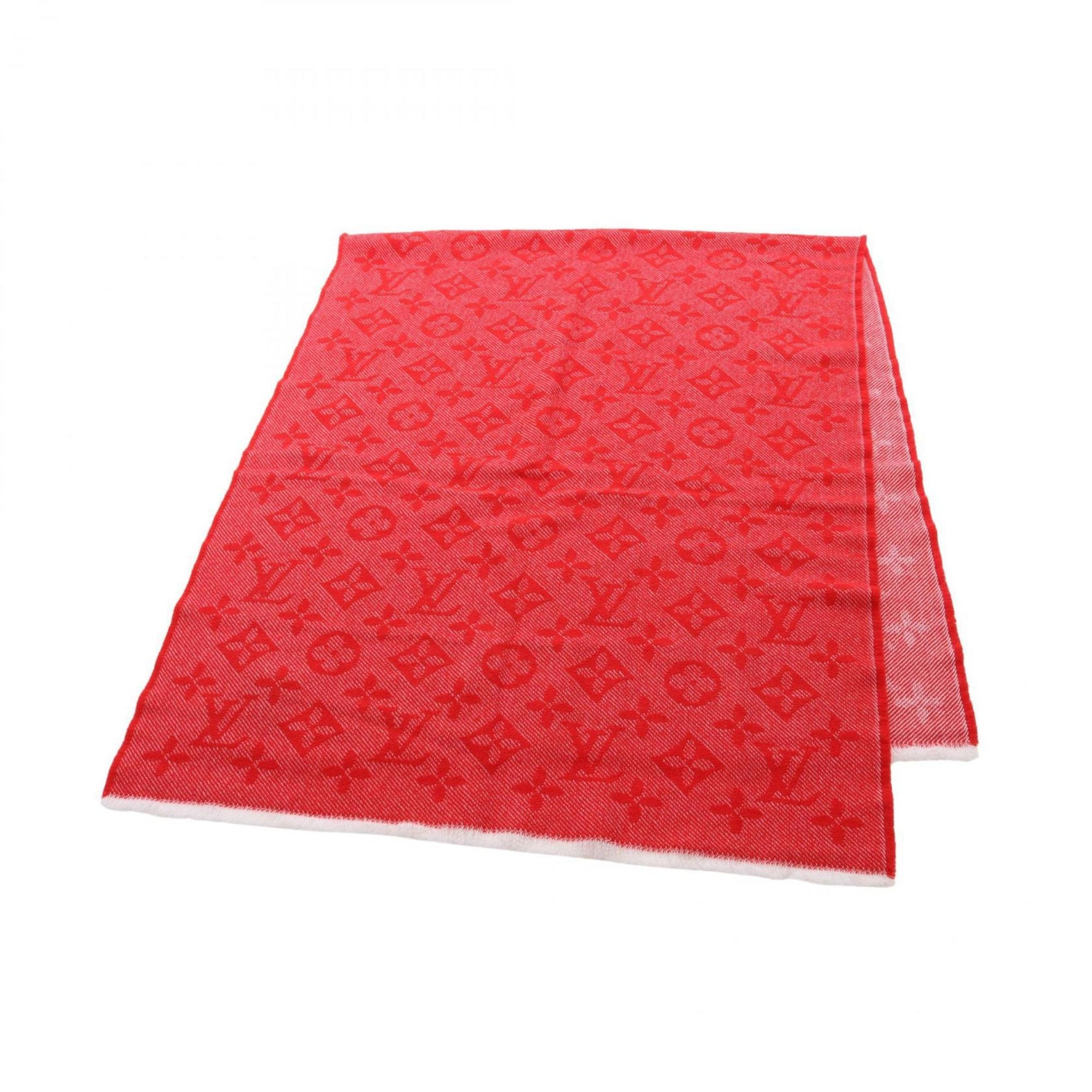 Louis Vuitton Echarpe Monogram Cozy Scarf Clothing Wool Red