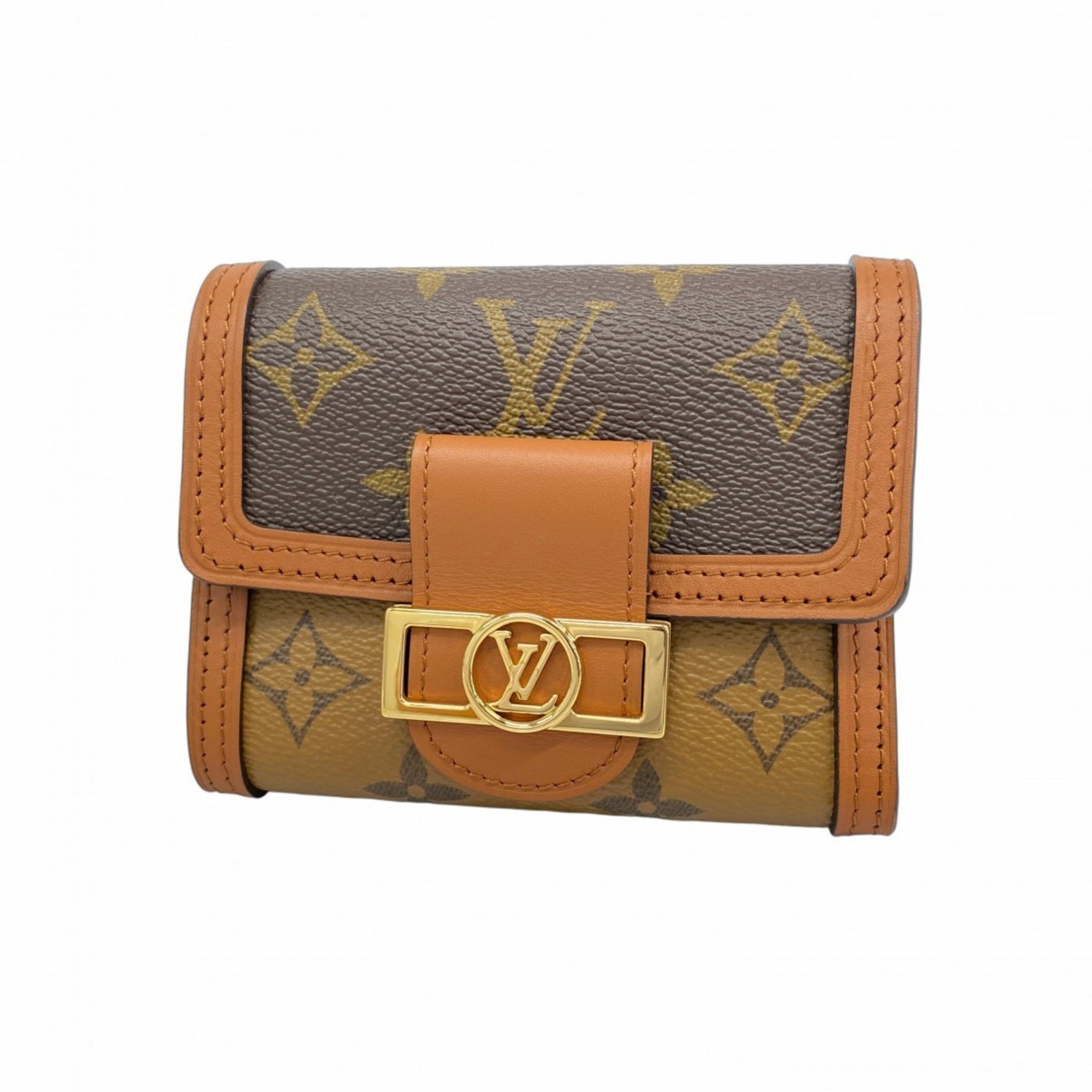 Louis Vuitton Monogram Reverse Portefeuille Dauphine Compact Tri-fold Wallet