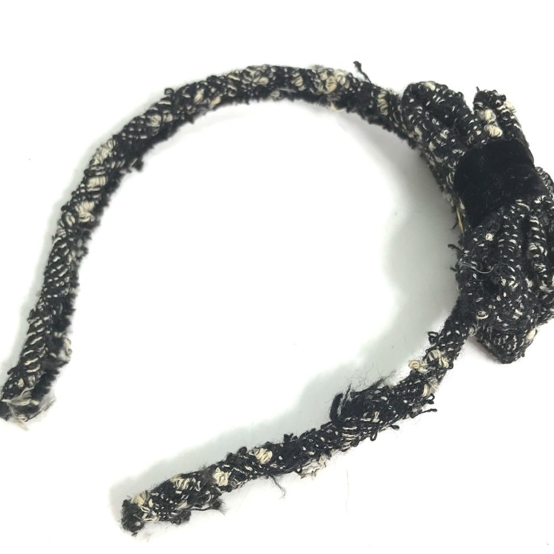 CHANEL Ribbon Hairband, Headband, Hair Accessory, Tweed