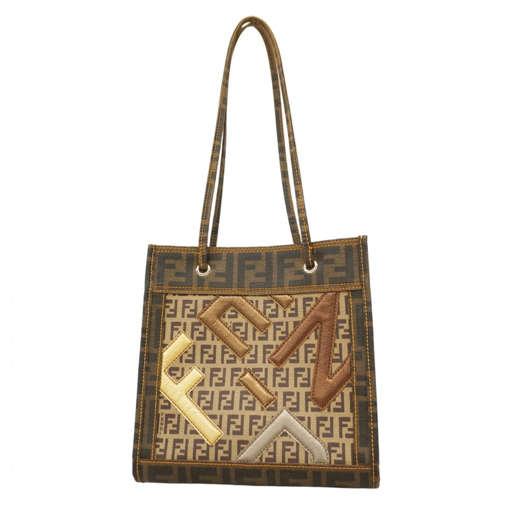 Fendi Zucca Zucchino Shoulder Bag in and Champagne