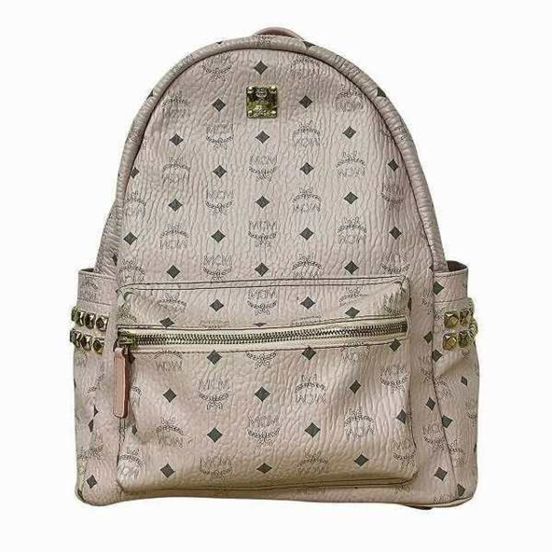 MCM Stark Side Stud Backpack, Pink, Women's Bag, Backpack