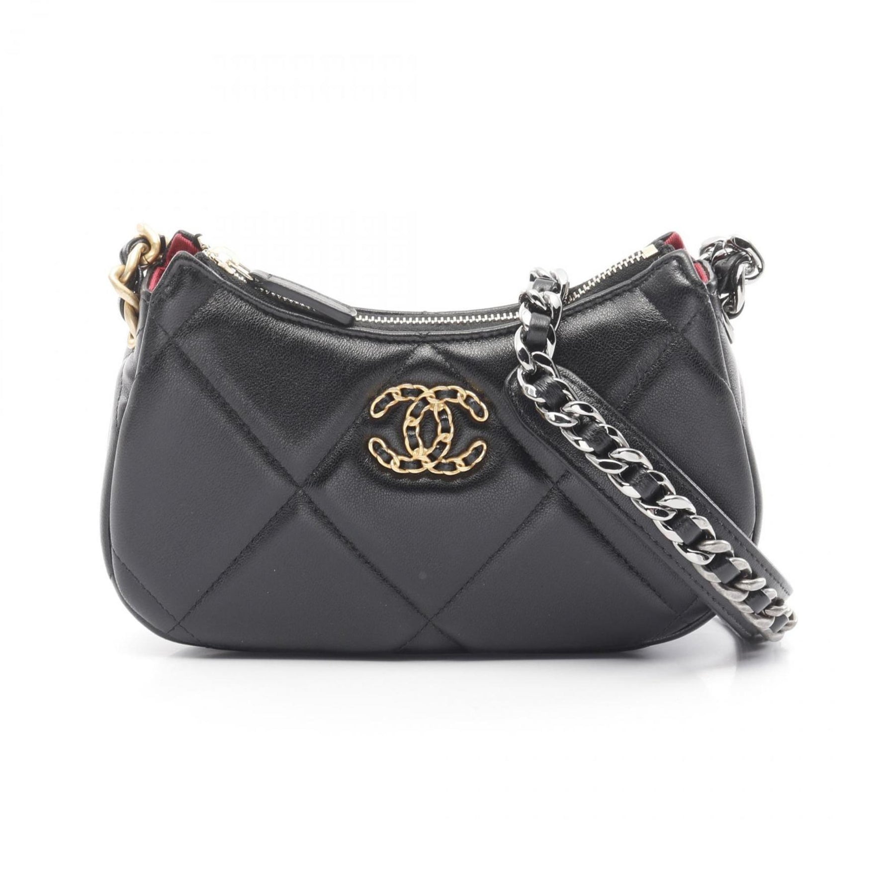 CHANEL 19 Matelasse Small Hobo Shoulder Bag Leather