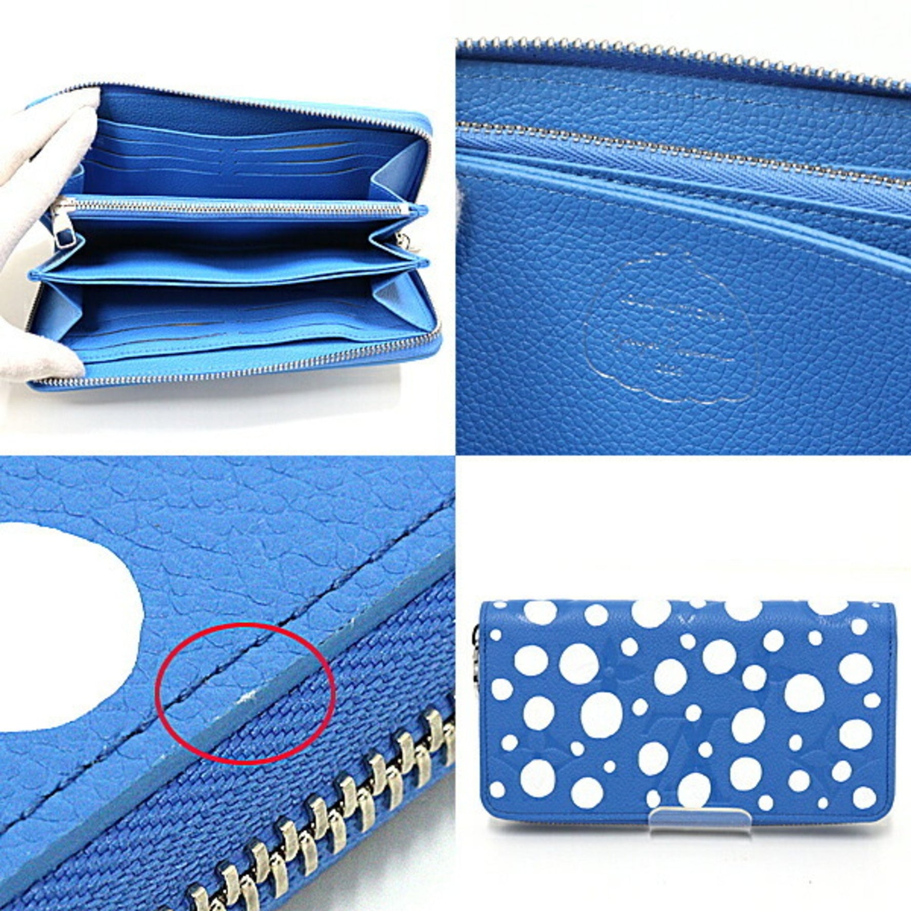 Louis Vuitton LV×YK Zippy Wallet Dot Blue Blanc M81954 Yayoi Kusama