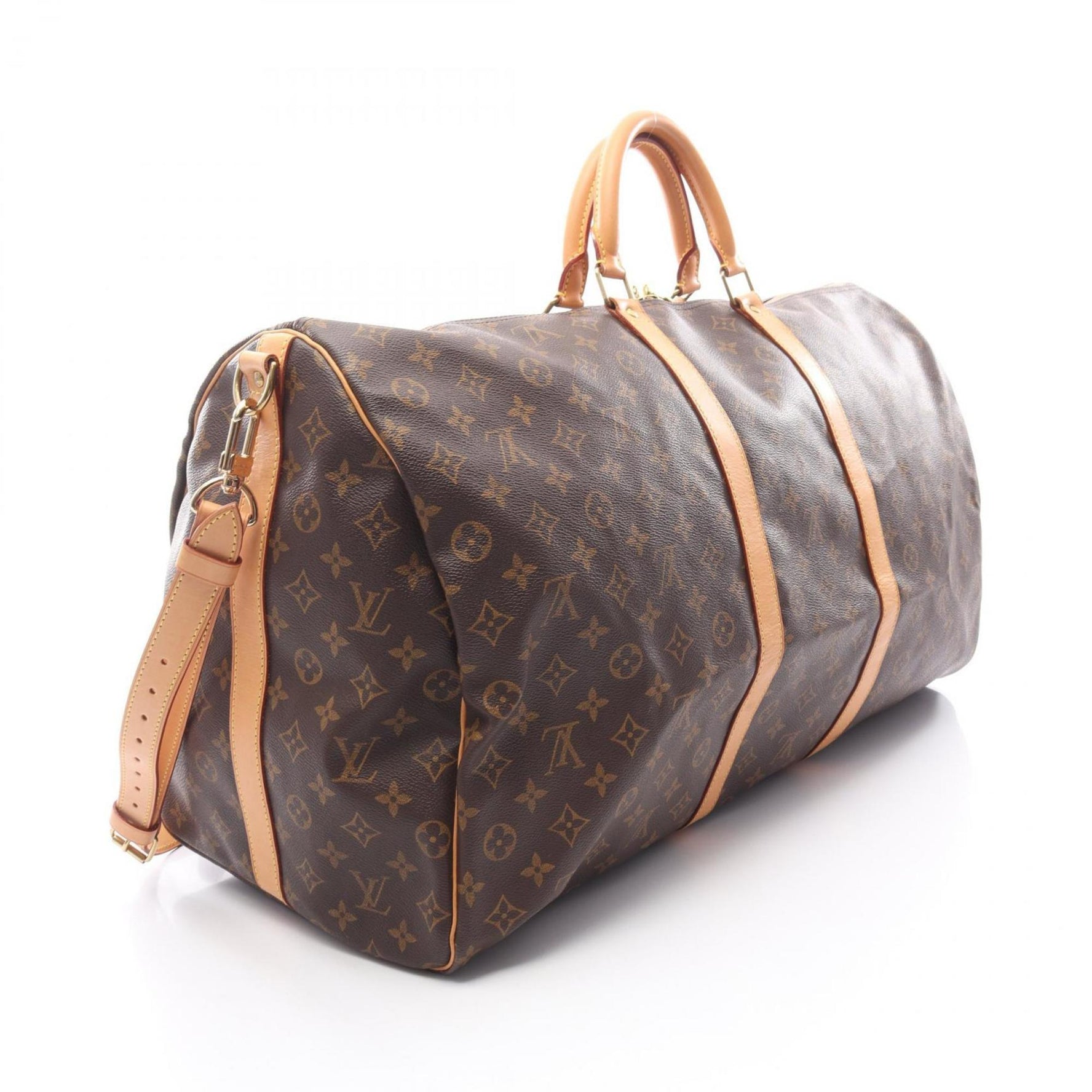Louis Vuitton Keepall Bandouliere 60 Monogram Boston Bag in Coated Canvas and Leather, Brown, Women