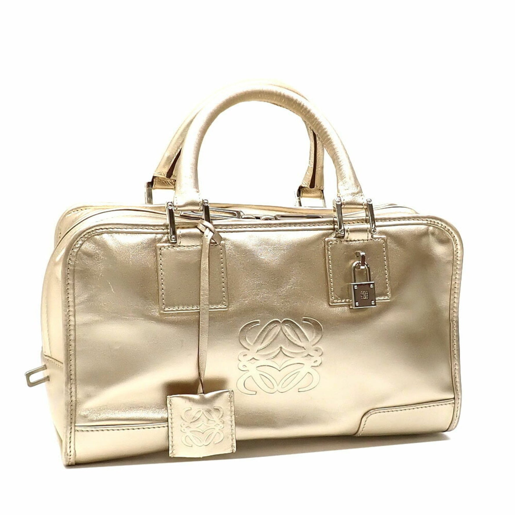 Loewe Amazona 28 Handbag, Metallic Leather