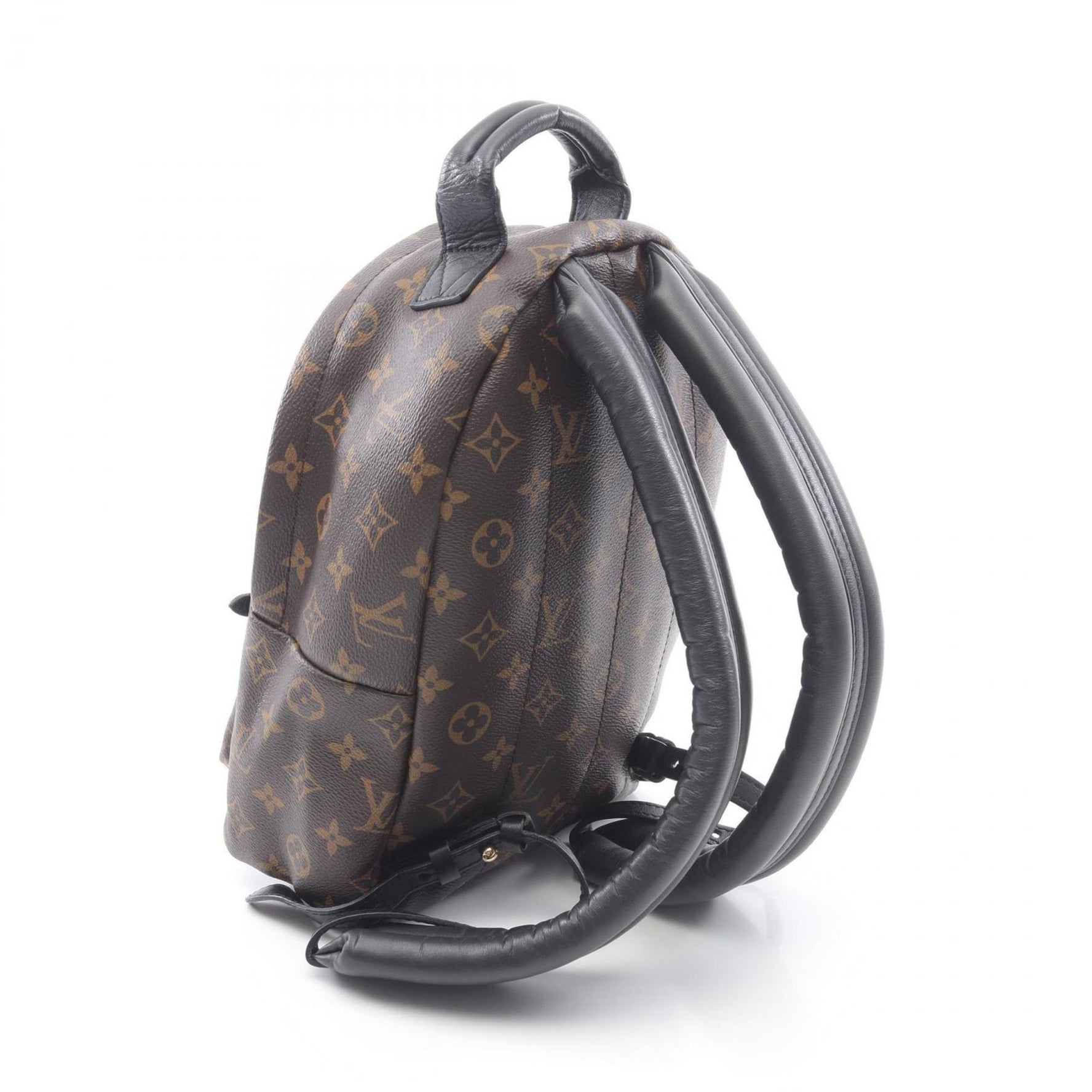 Louis Vuitton Palm Springs PM Backpack, Coated Canvas and Leather, Monogram, Brown Black