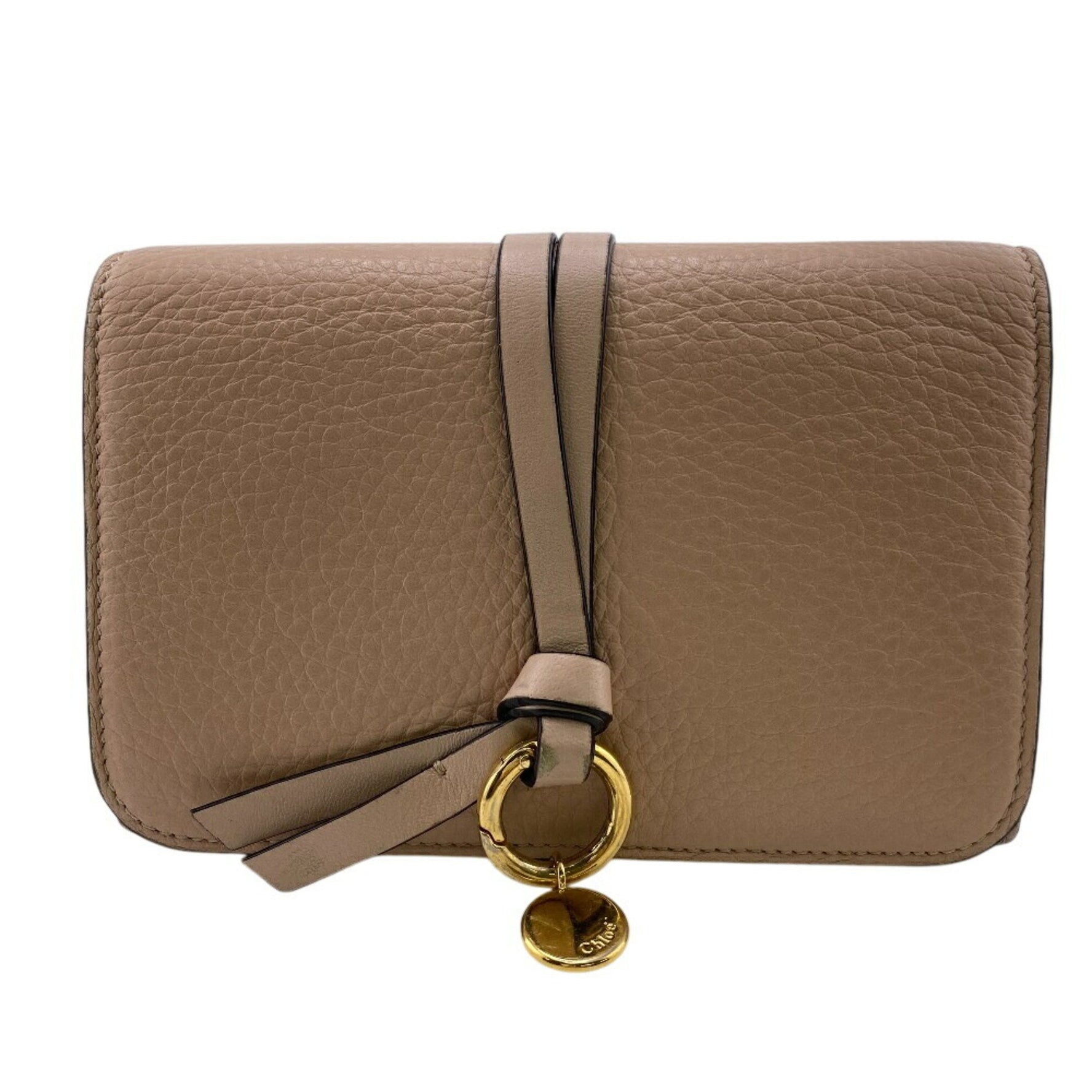 Chloé Chloe Alphabet Charm Tri-fold Wallet, Beige, Women's
