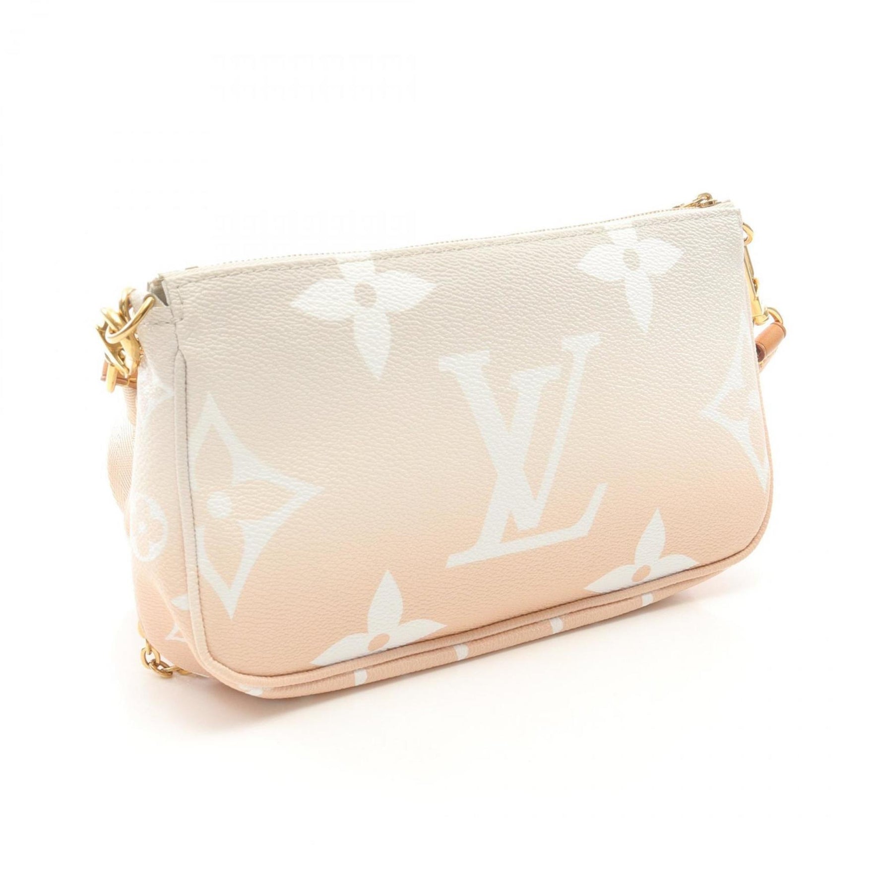 Louis Vuitton Multi Pochette Accessoires By the Pool Shoulder Bag, Coated Canvas and Leather, Monogram Giant, Pink Beige, Blue