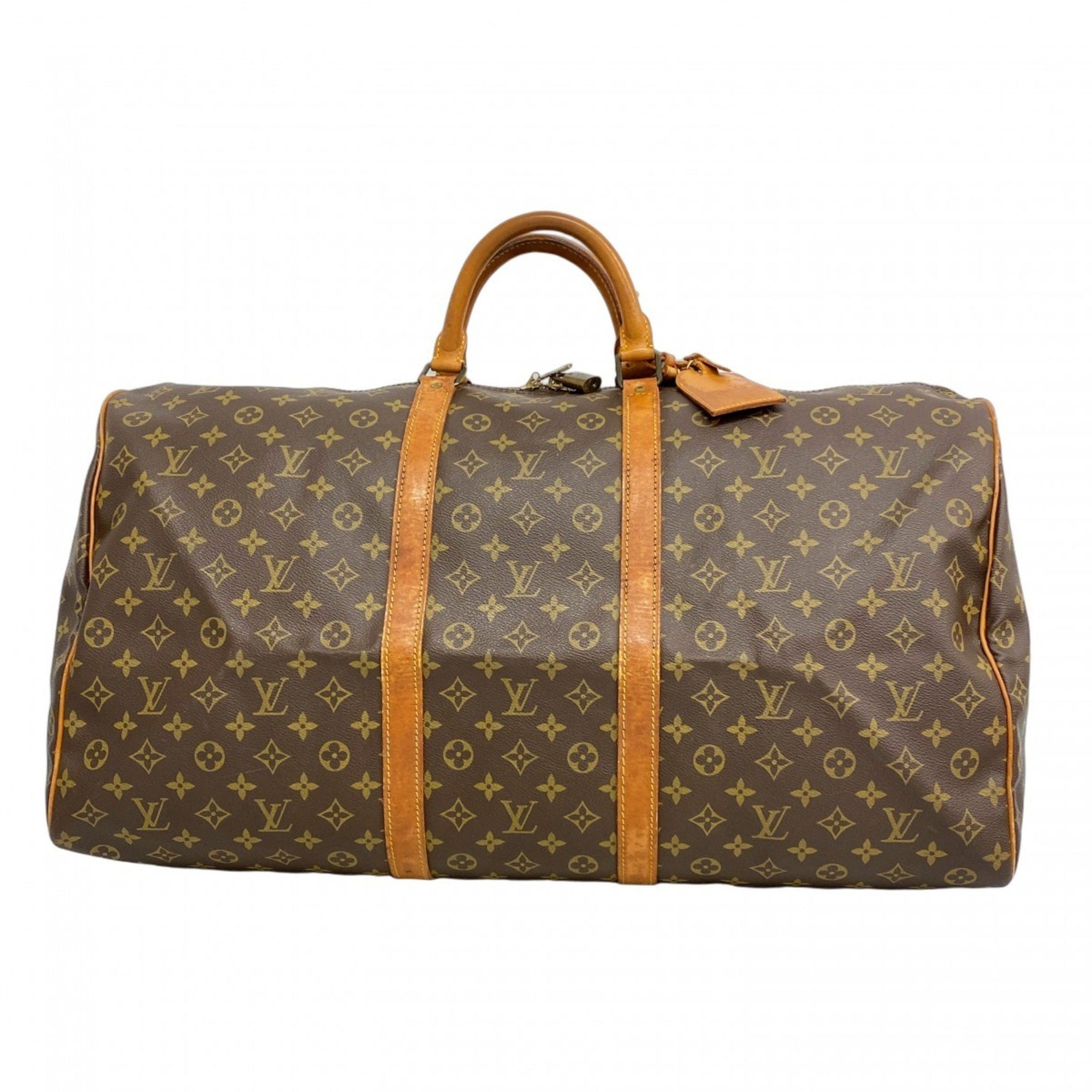 Louis Vuitton Monogram Keepall 60 Boston Bag M41422 Brown Men's and Women's