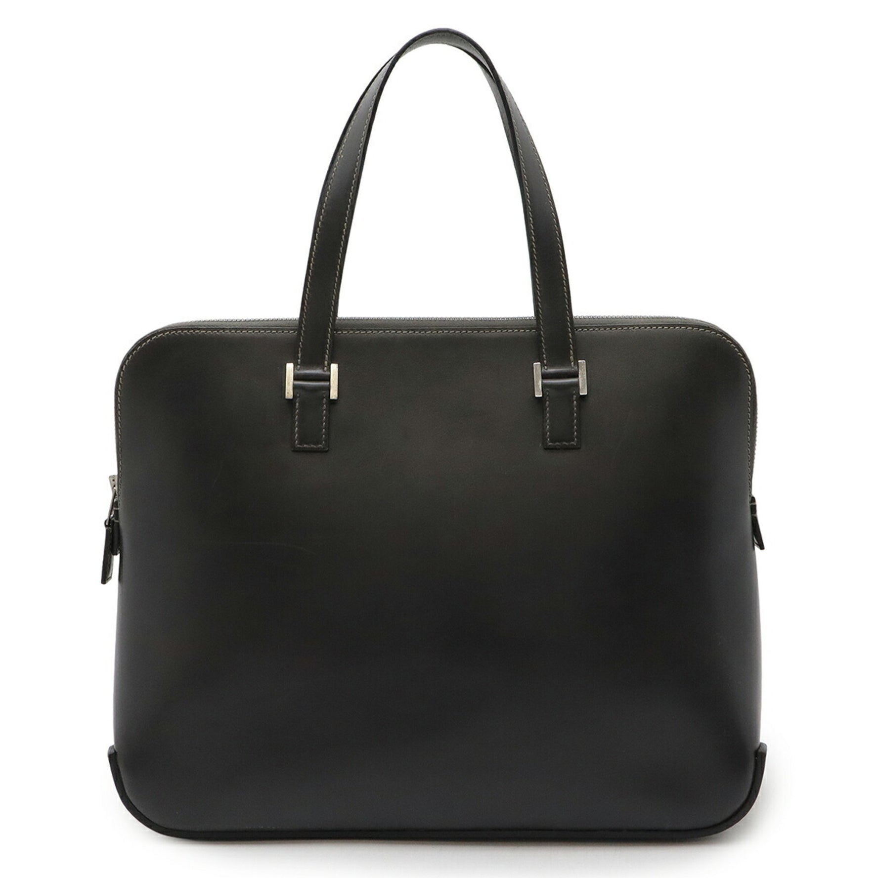 HERMES Escapeada Tote Bag Handbag Box Calf Leather Dark Gray