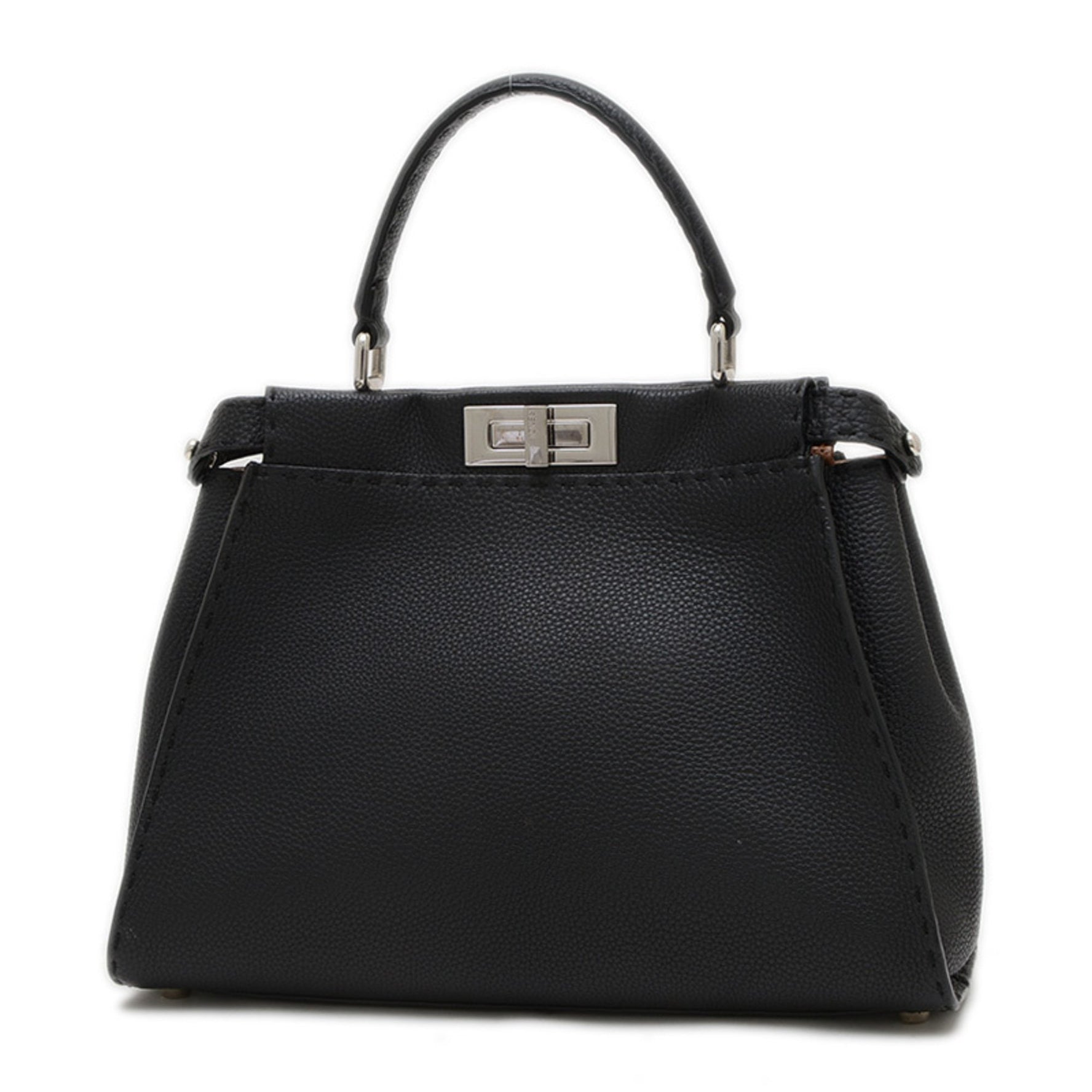 Fendi Peekaboo Regular Selleria Hand Shoulder Bag in Leather