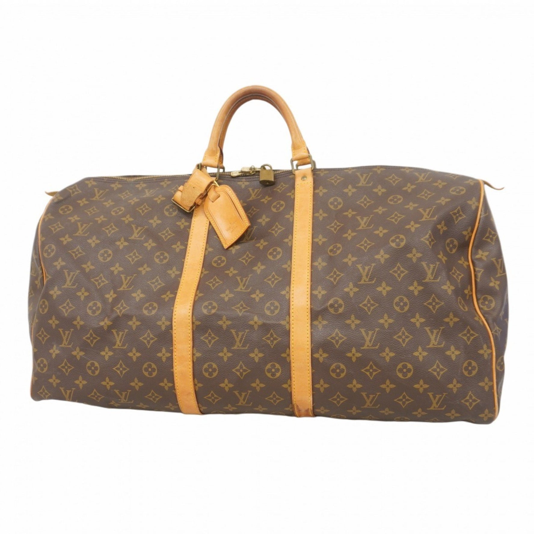 Louis Vuitton Monogram Keepall 60 Boston Bag M41422 Brown Men's and Women's