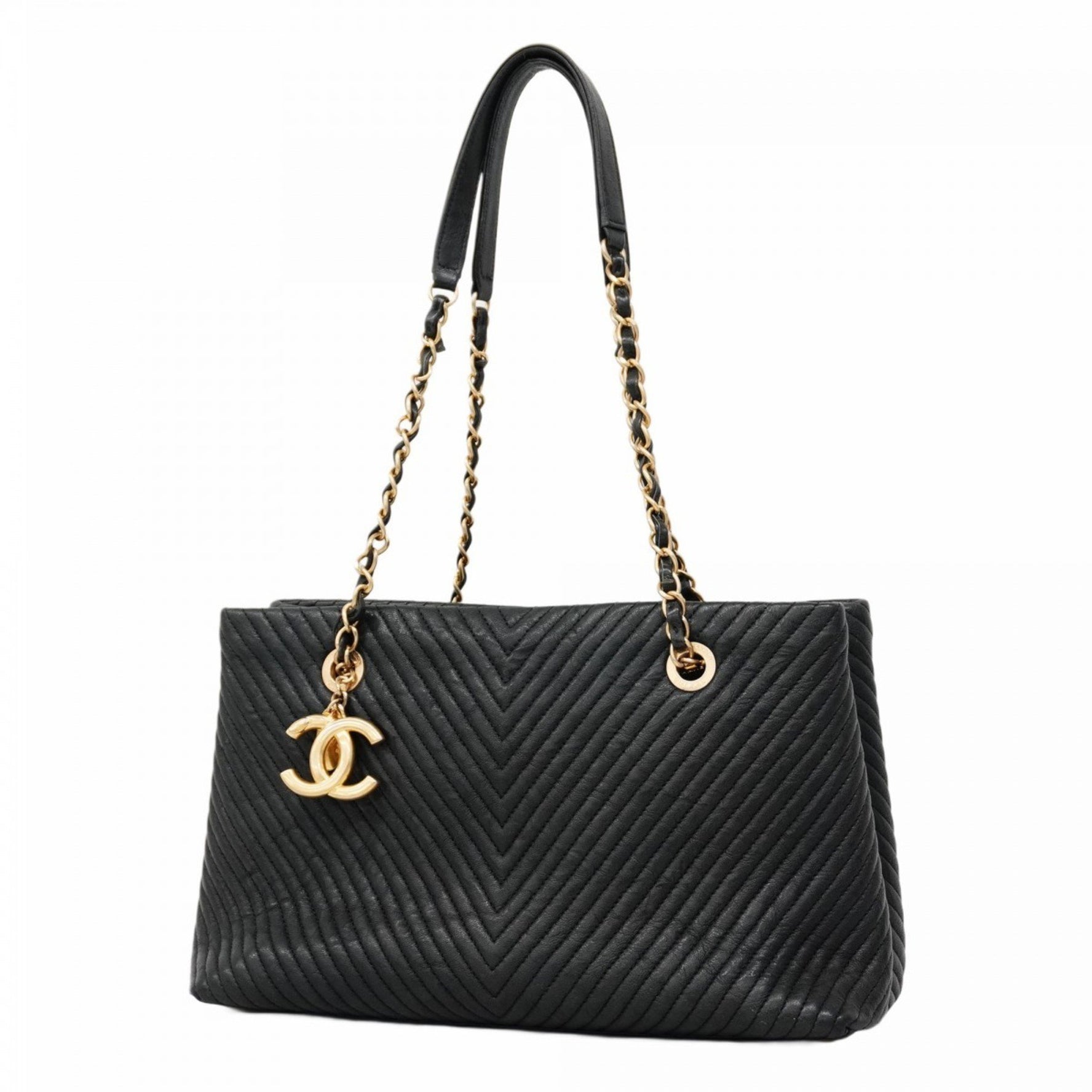 Chanel Shoulder Bag, V-Stitch, Chain Shoulder, Chevron Leather
