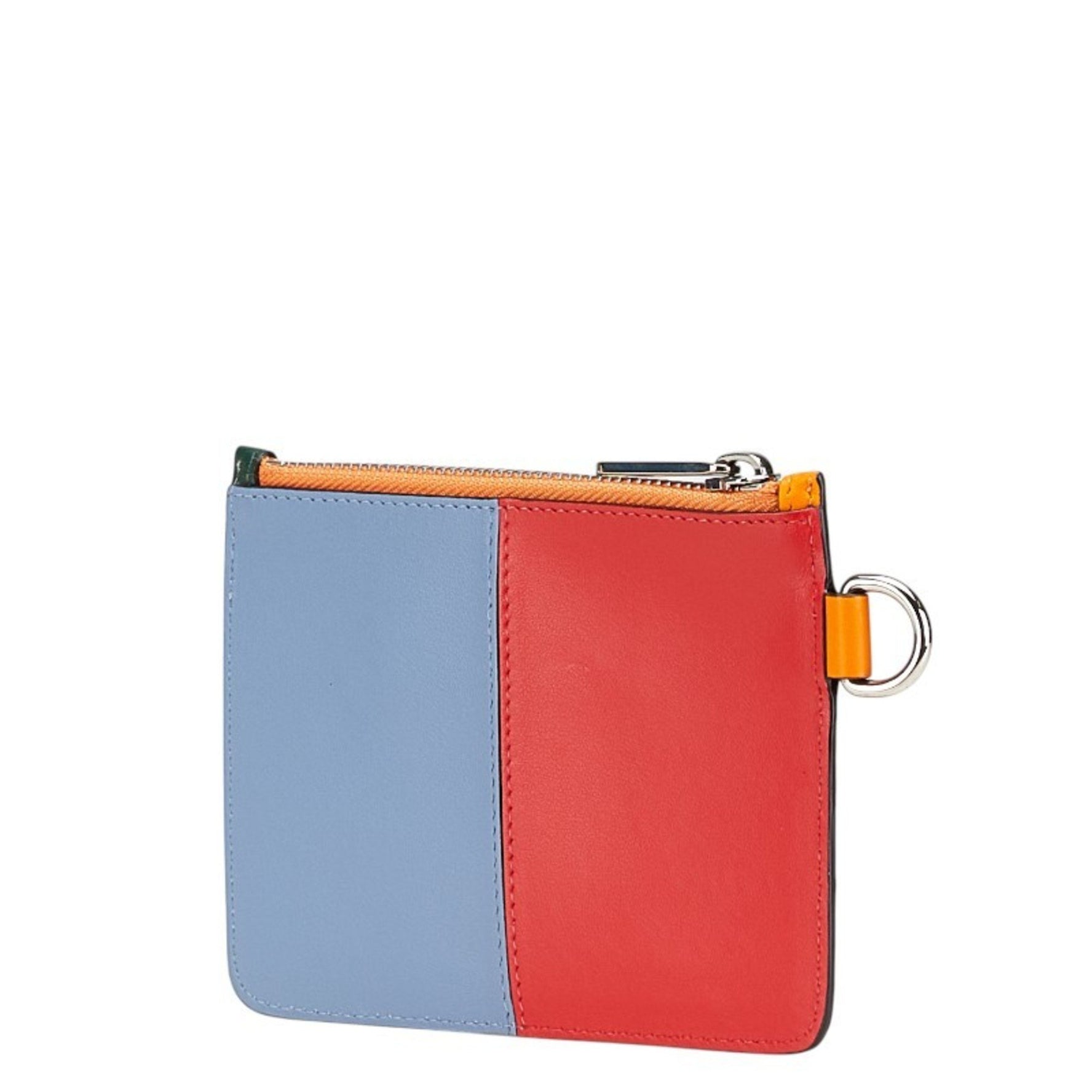 Burberry logo wallet/coin case in orange multicolored leather .